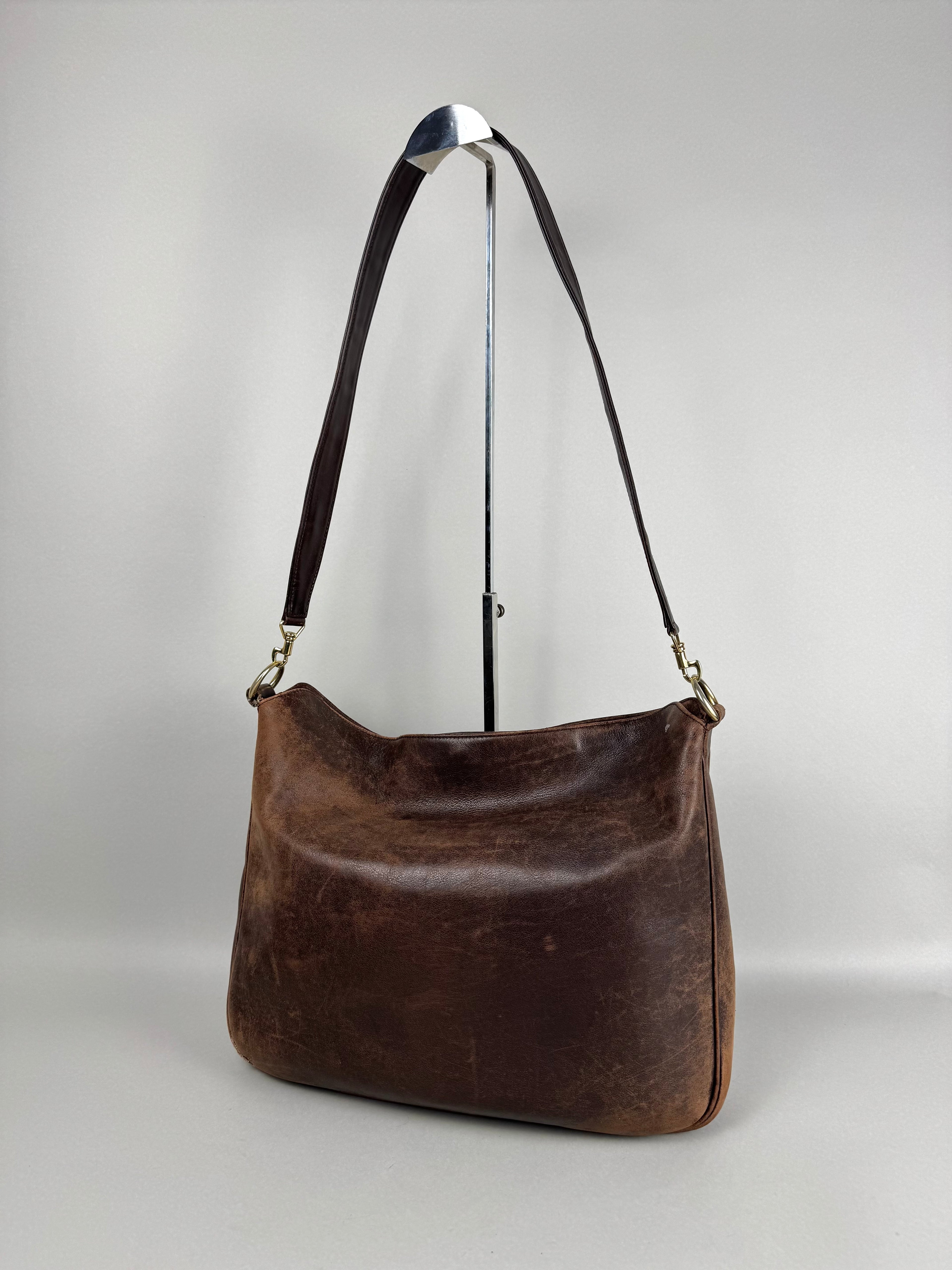 Gucci Toned Brown Leather Large Crossbody