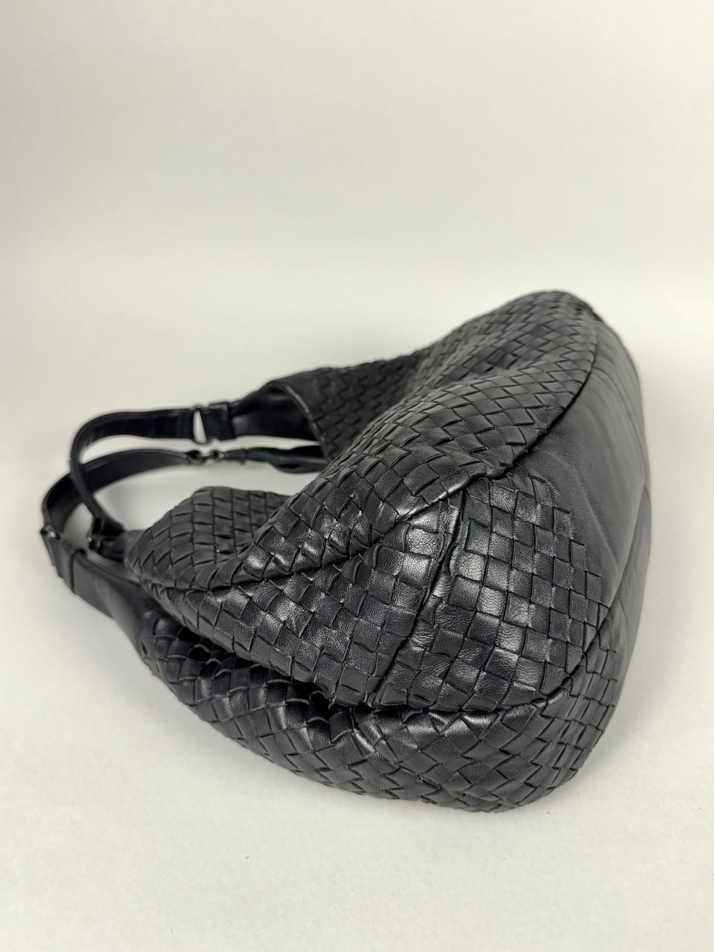 Bottega Veneta Campana Intrecciato Hobo Black