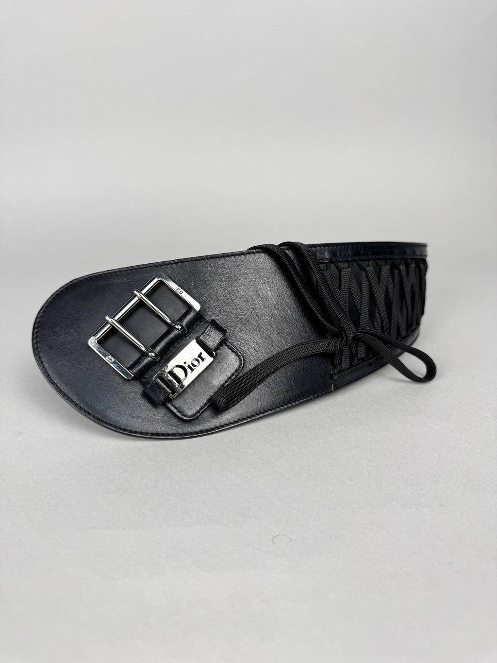 Christian Dior Admit it Corset Black Leather Belt