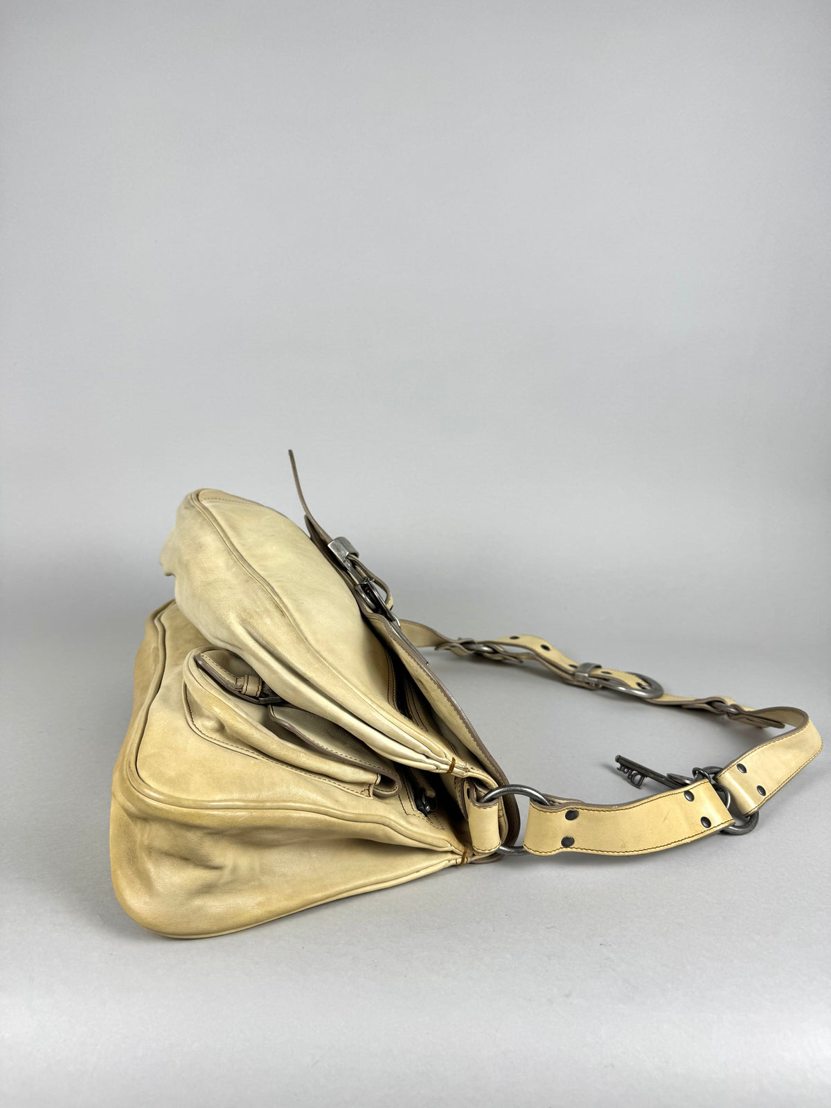 Christian Dior Gaucho Double Leather Off White