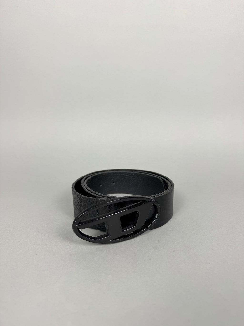 Diesel D Buckle Black Leather Belt