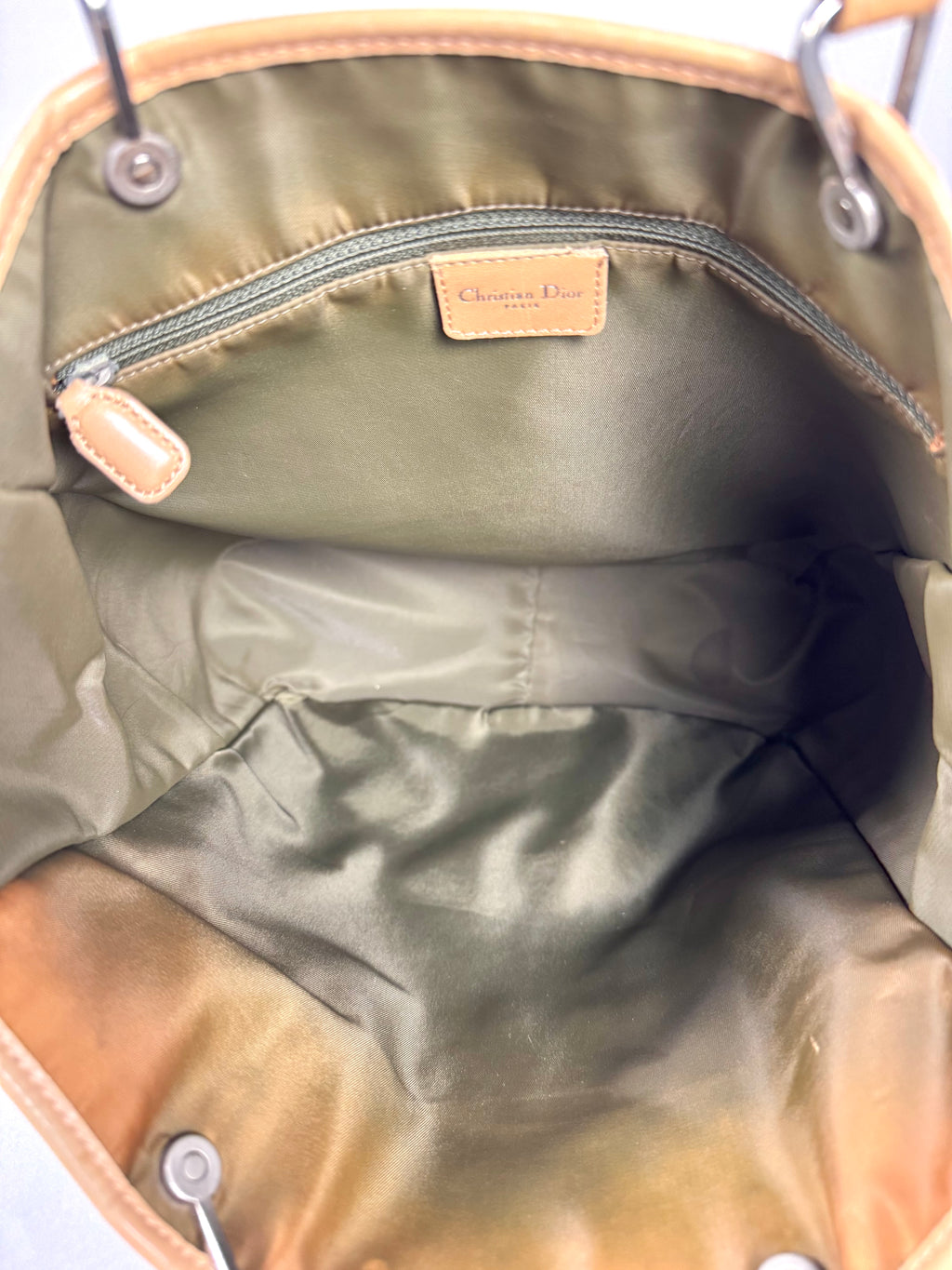 Christian Dior Monogram Denim Green Tote