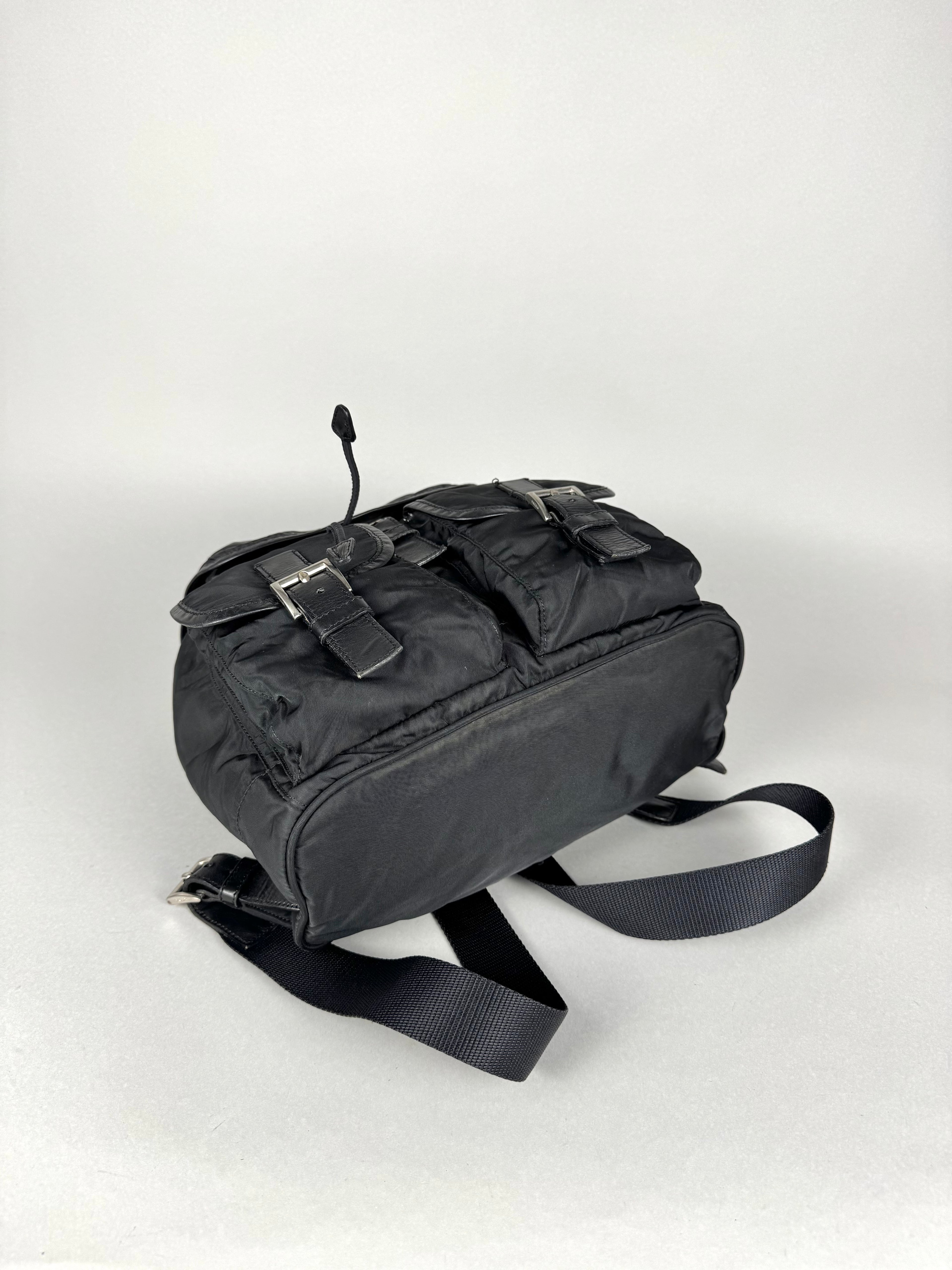 Prada Black Nylon and Leather Backpack
