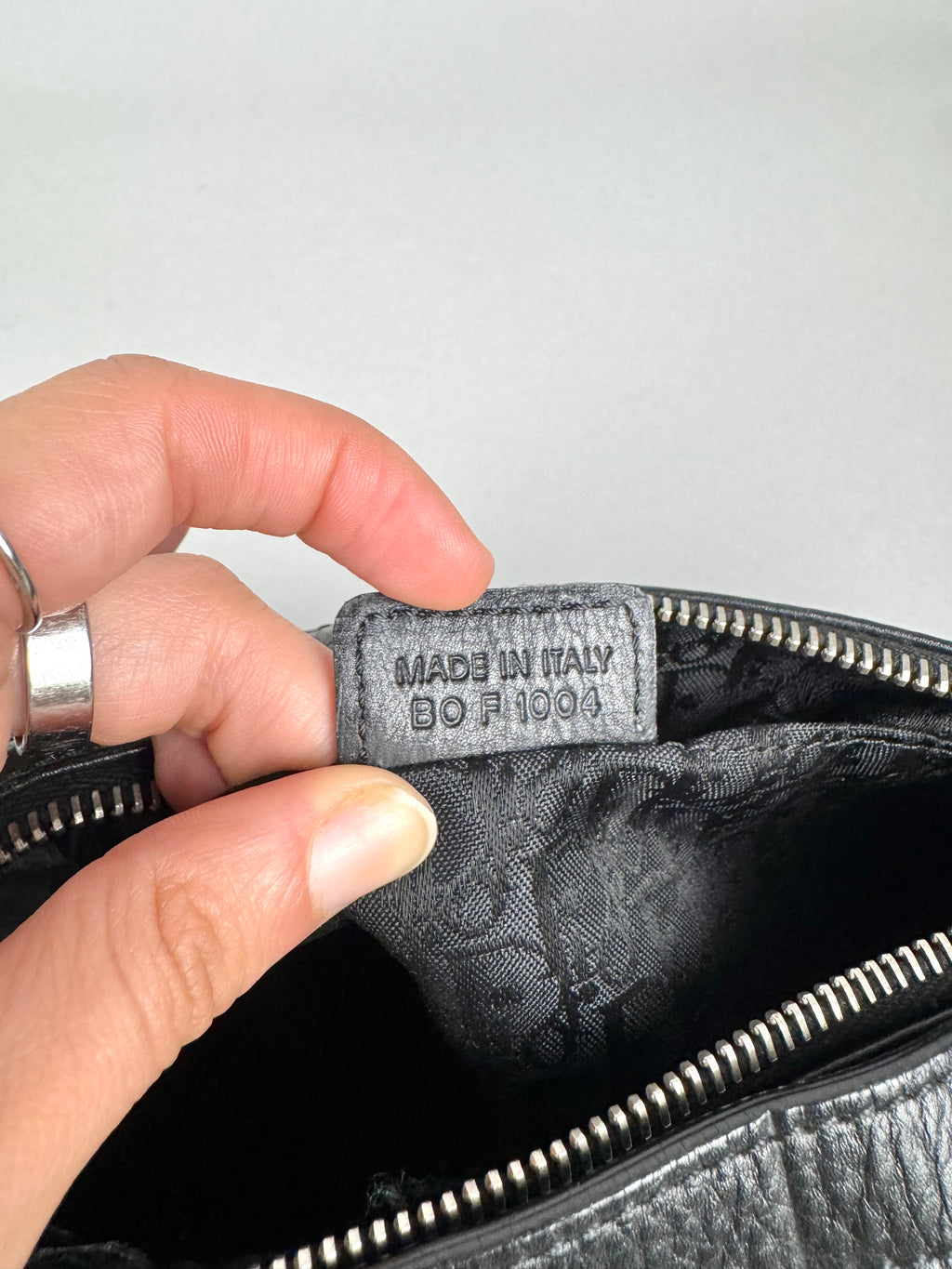 Christian Dior D Charms Black Leather Pochette