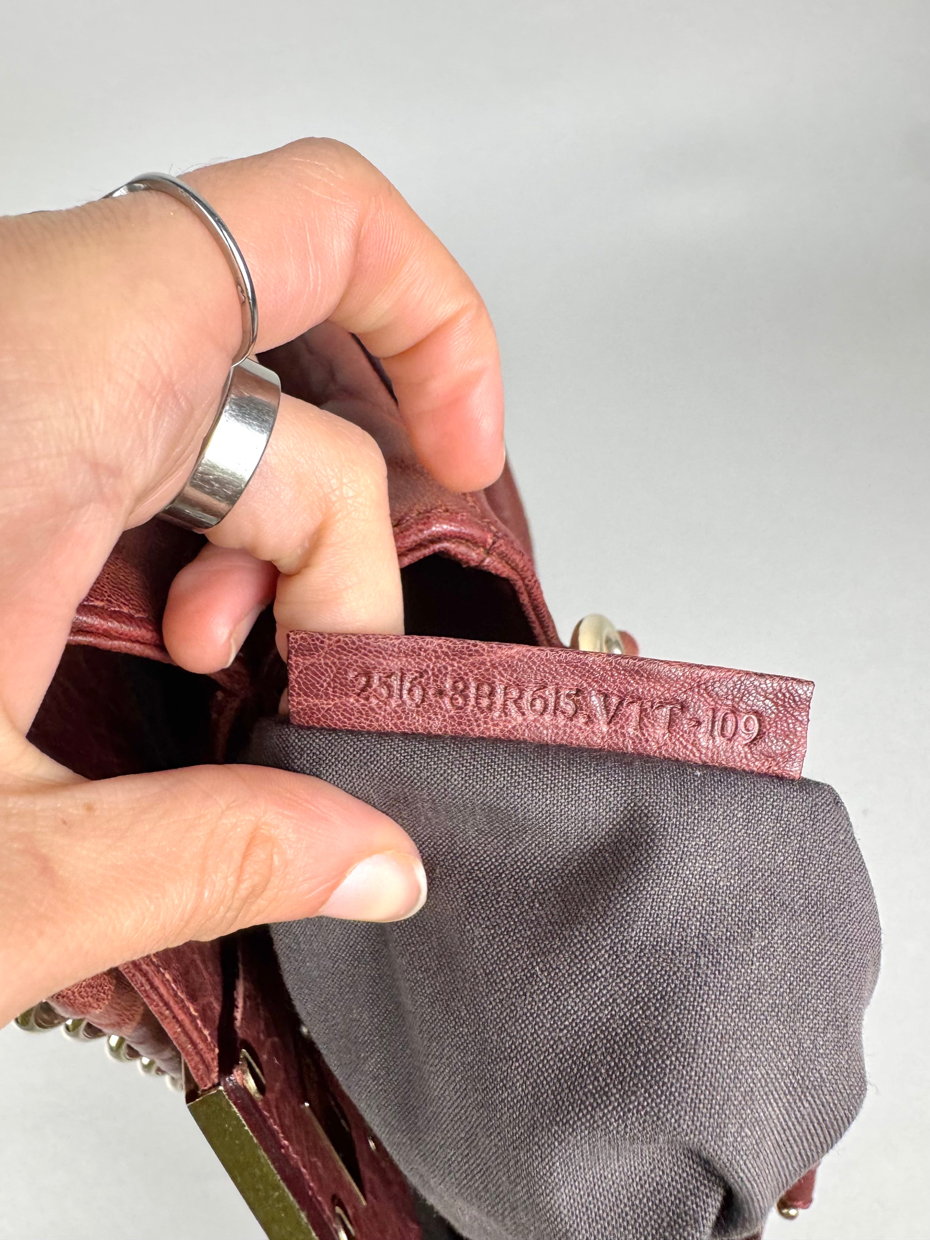 Fendi Mia Burgundy Leather