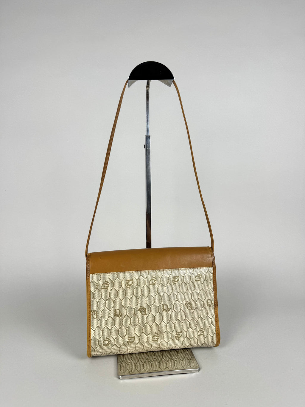 Christian Dior 20th Century Honeycomb Leather and Canvas