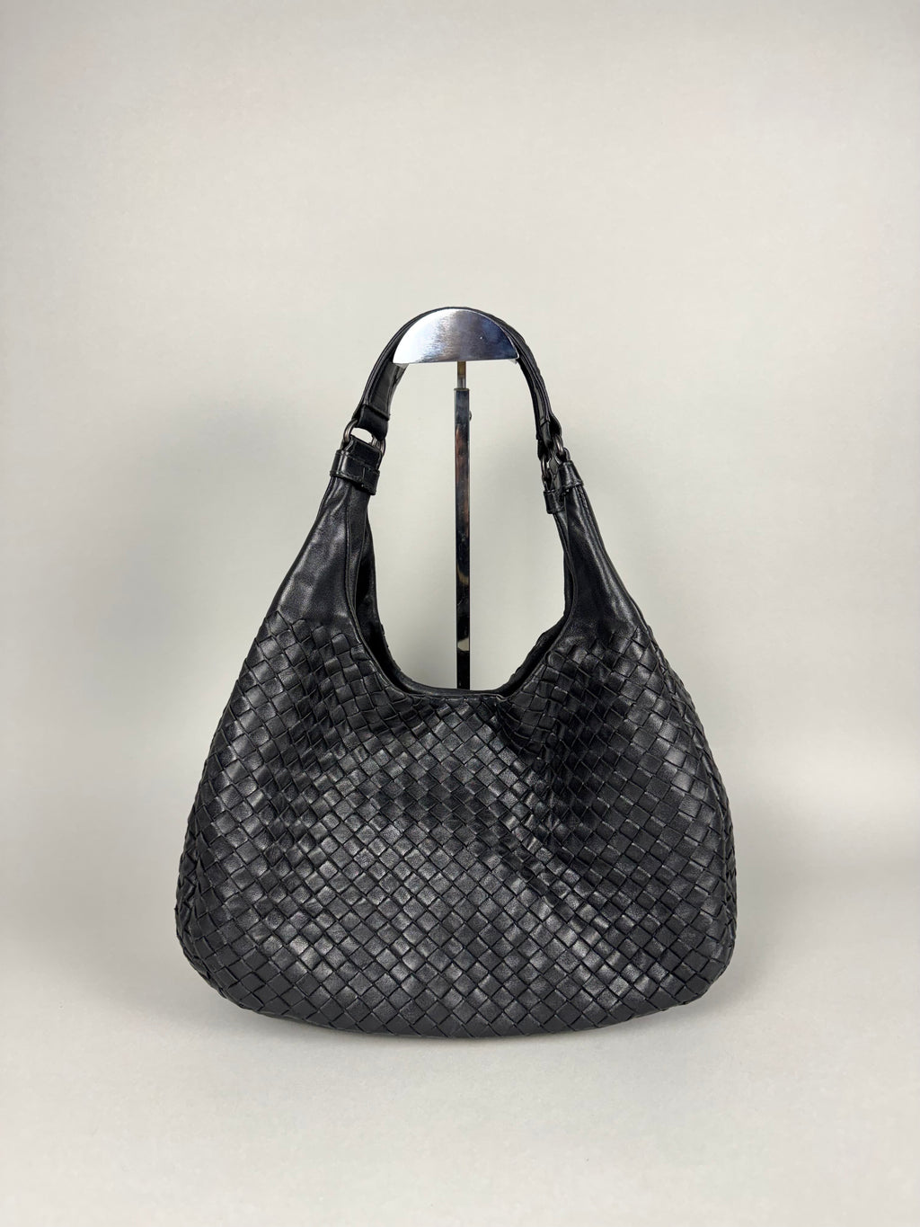Bottega Veneta Campana Intrecciato Hobo Black