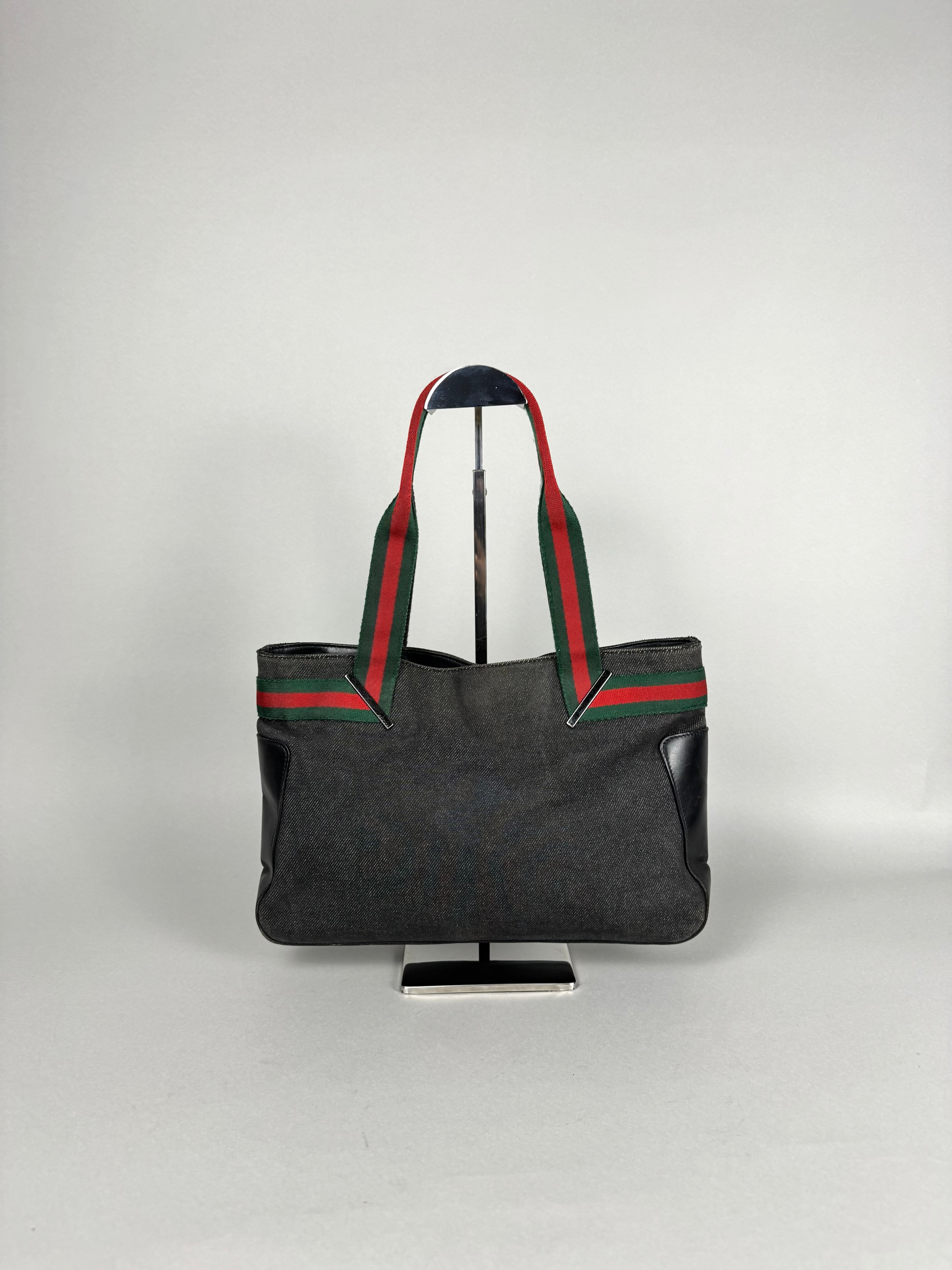 Gucci Denim Web Tote