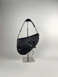 Christian Dior Black Leather Saddle Bag