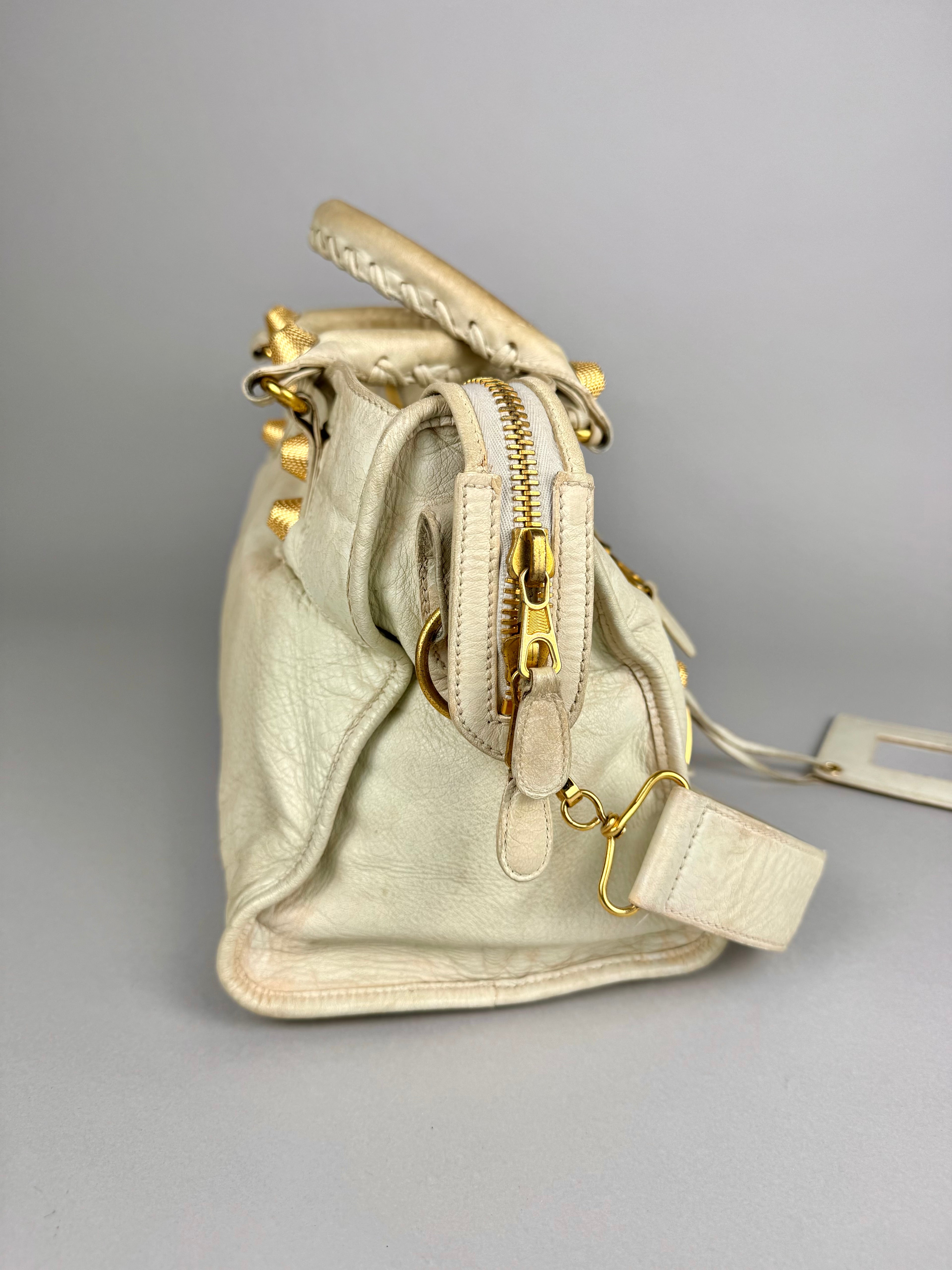 Balenciaga Sahara Lambskin Leather Gold Part Time 21 Bag