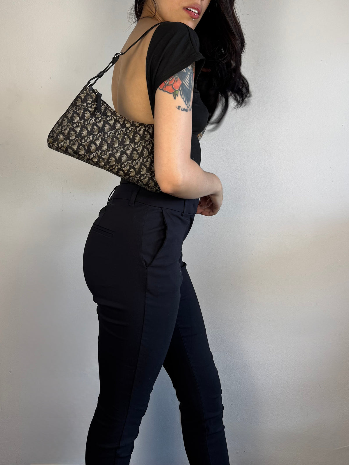 Christian Dior Monogram Pochette Black