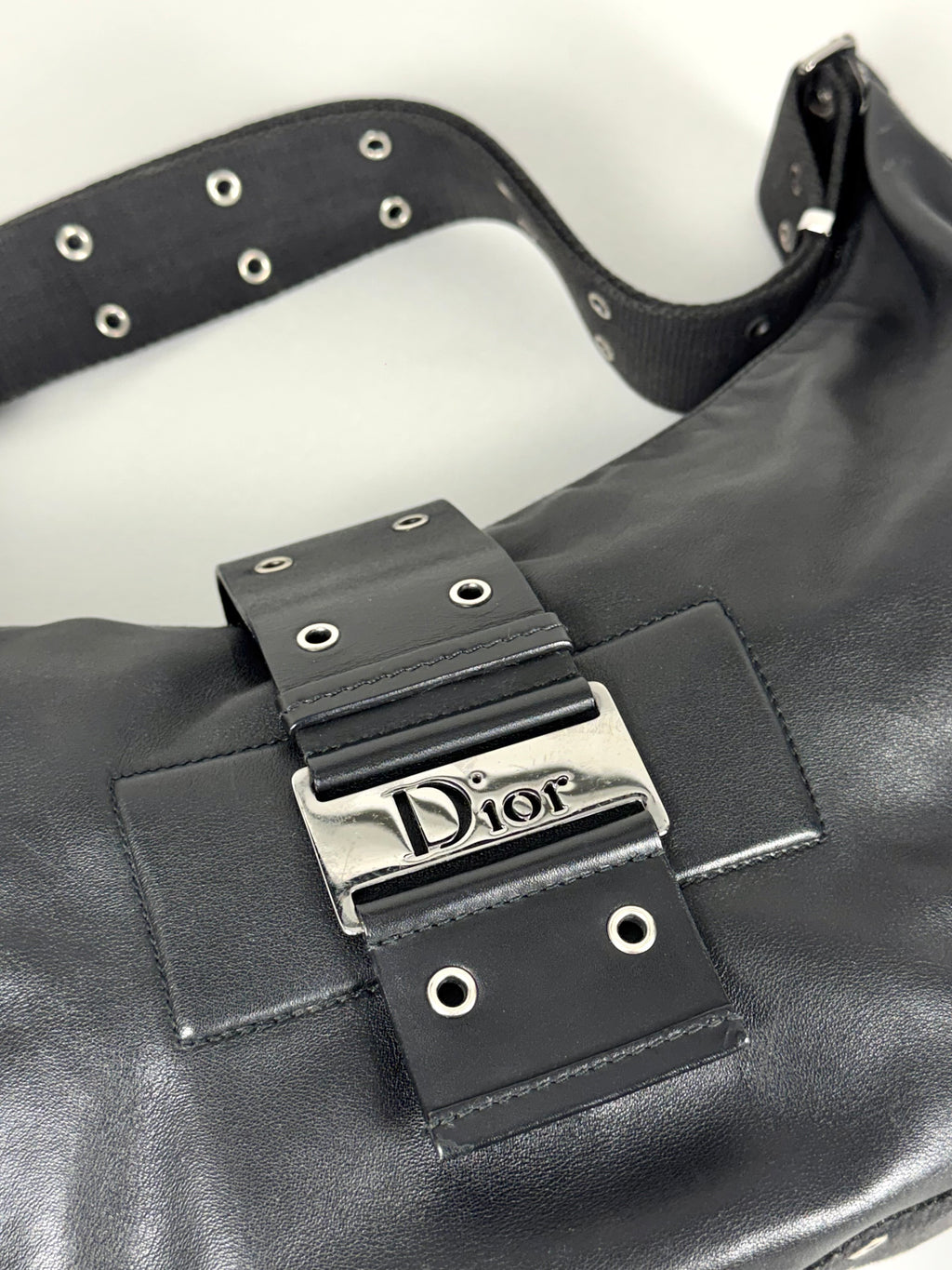 Christian Dior Street Chic Half Moon Leather Black