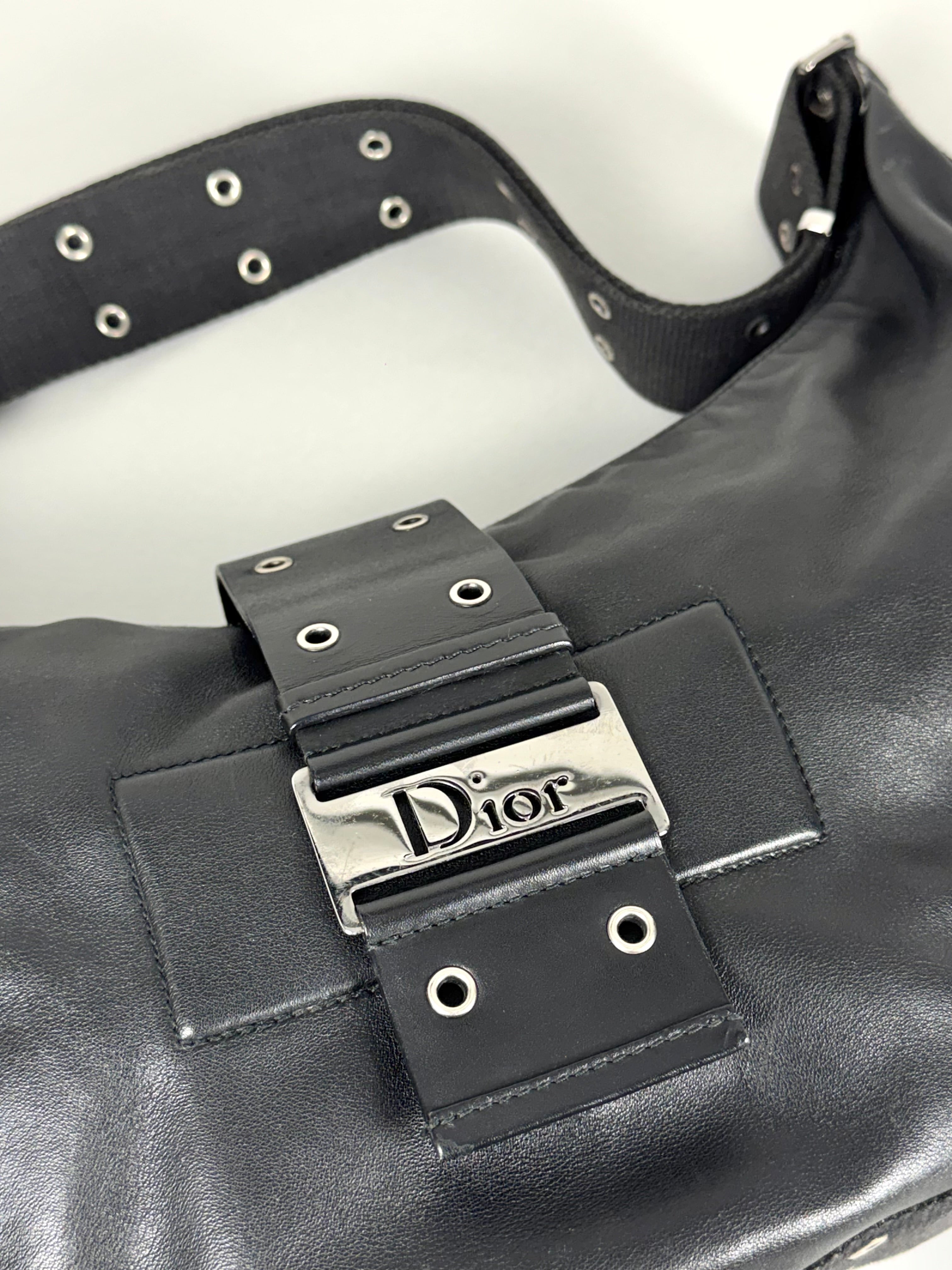 Christian Dior Street Chic Half Moon Leather Black