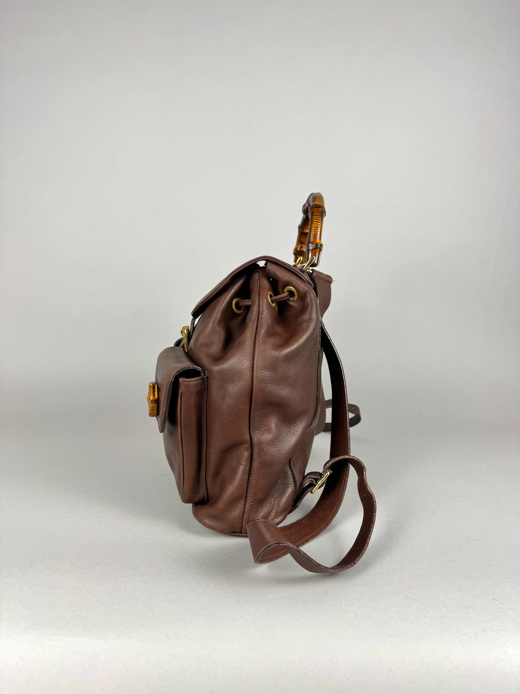 Gucci Brown Leather Backpack