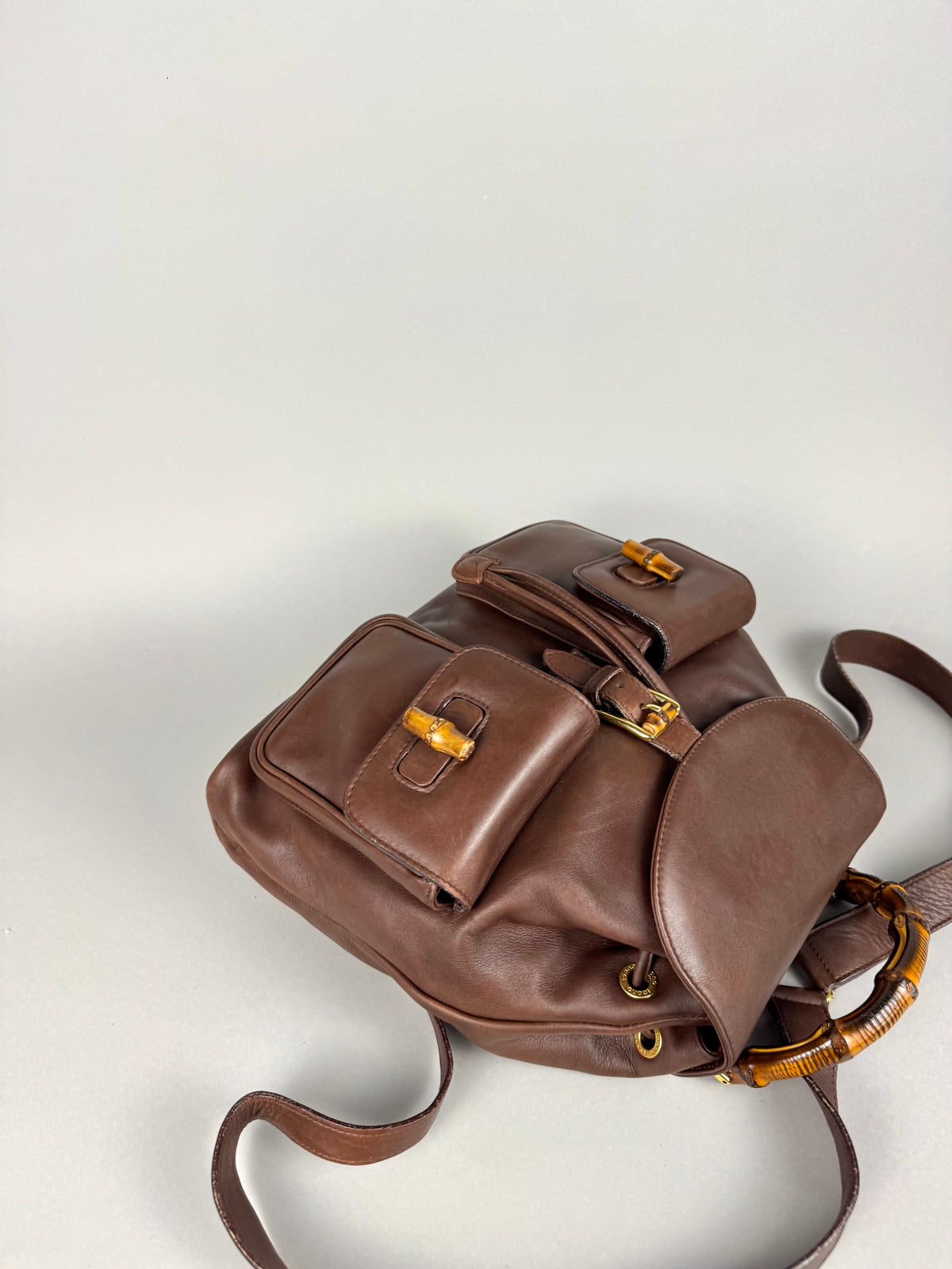 Gucci Brown Leather Backpack