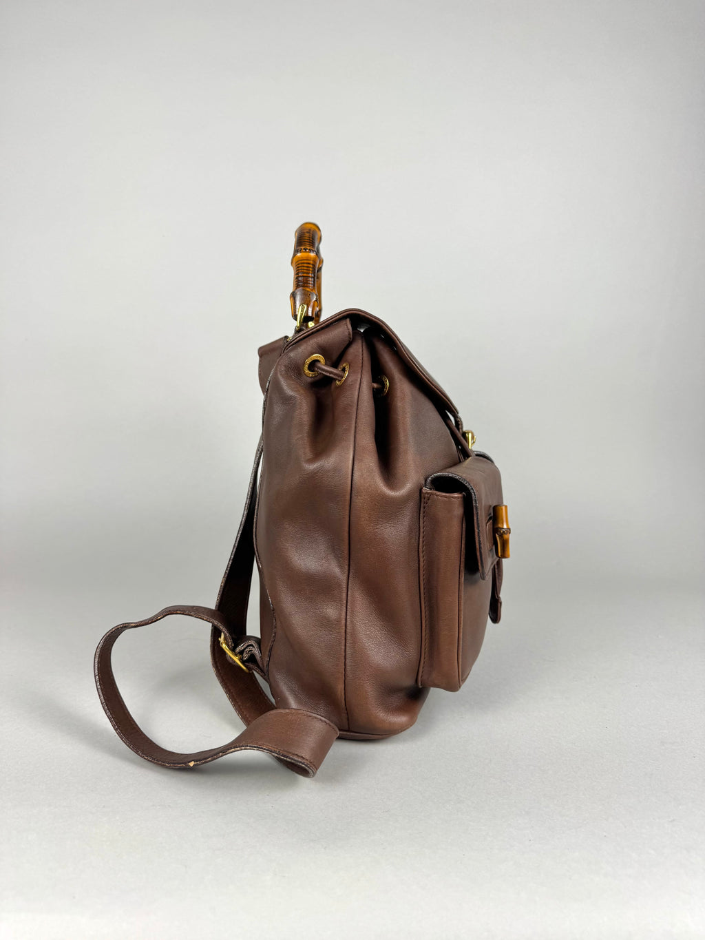 Gucci Brown Leather Backpack