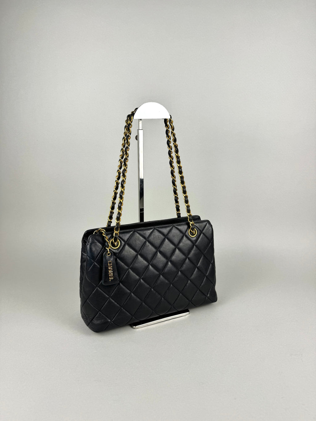 Chanel Matelasse Chain Lambskin Black Leather No. 4 Shoulder