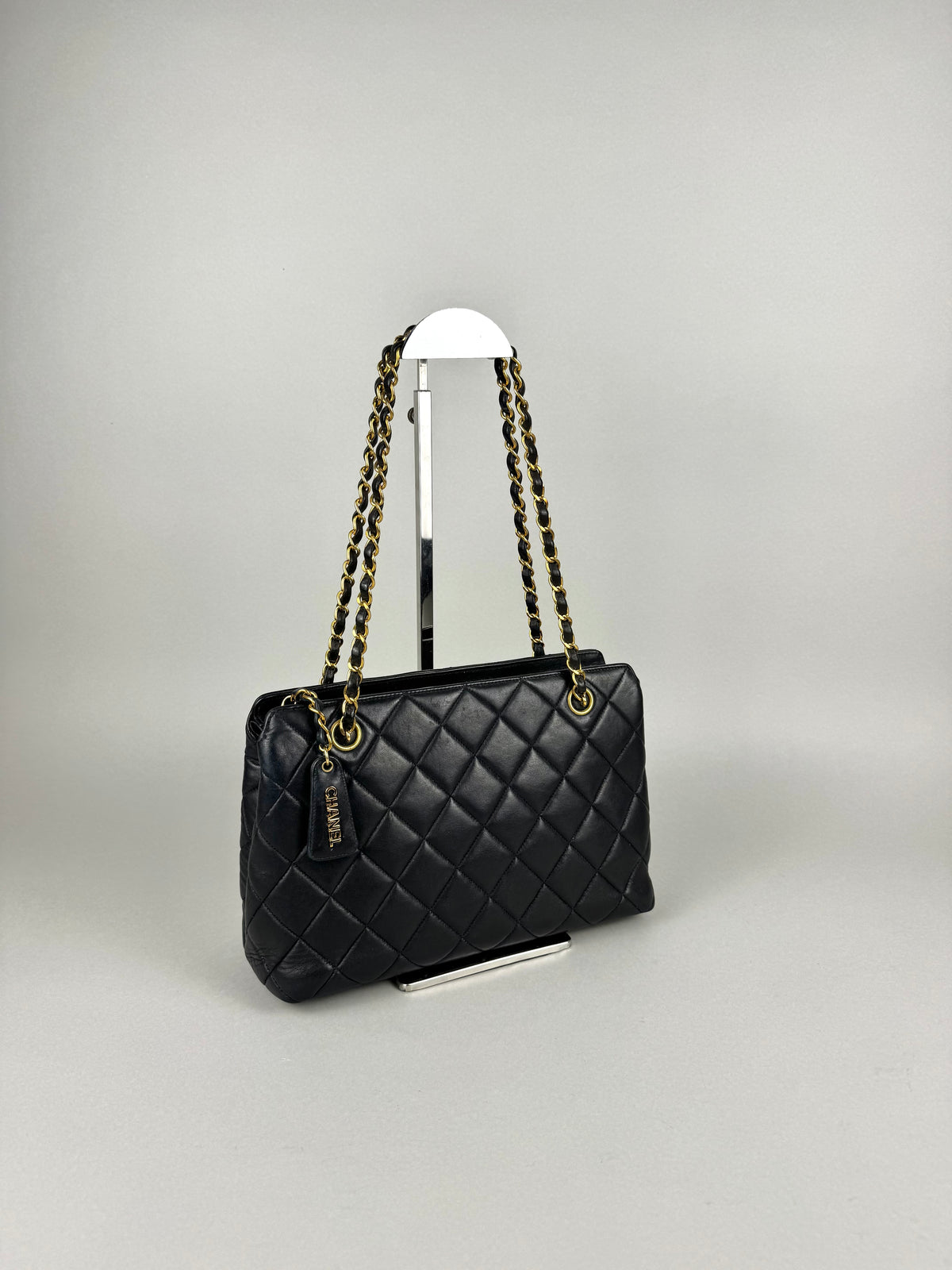 Chanel Matelasse Chain Lambskin Black Leather No. 4 Shoulder