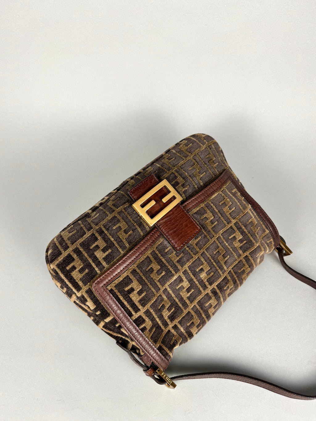 Fendi Mamma Baguette Monogram Zucca Velour