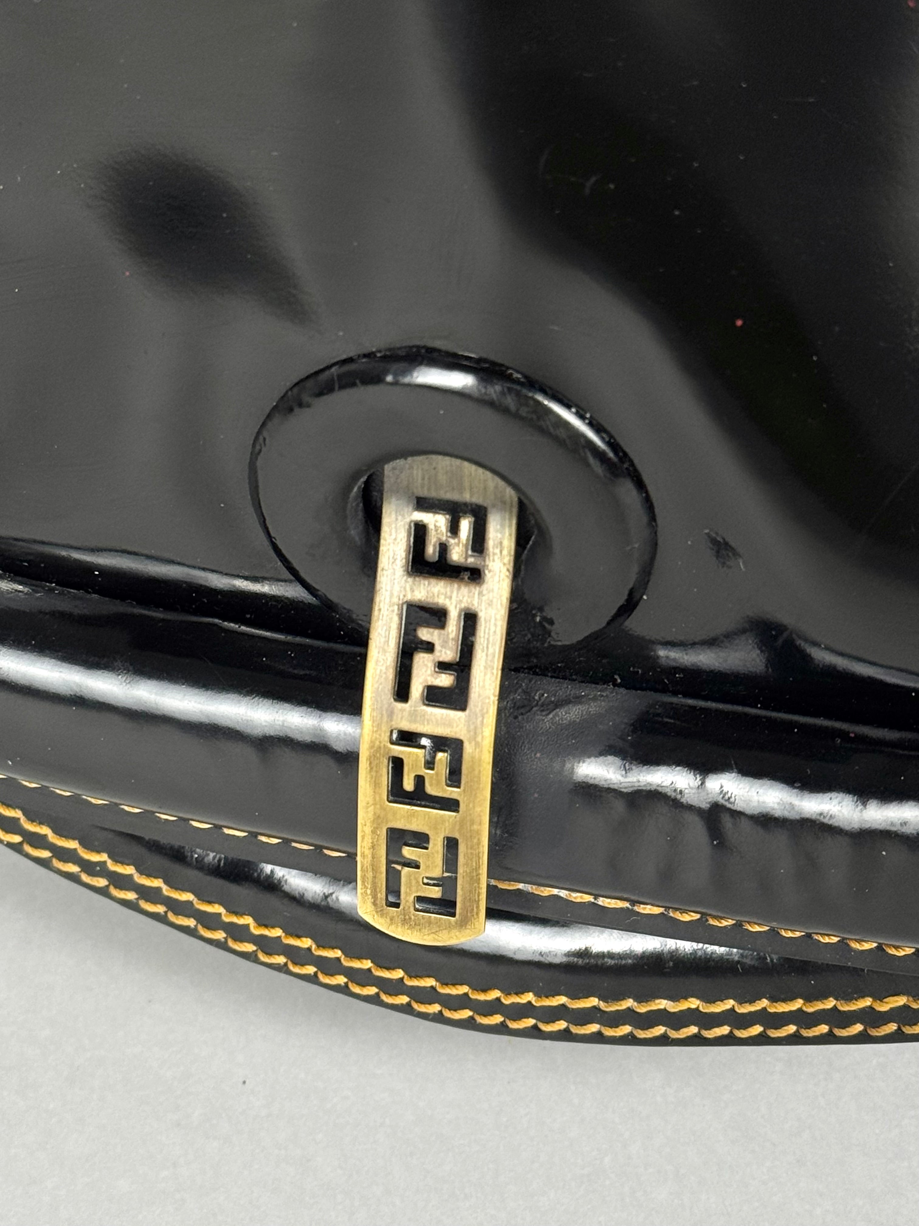 Fendi Patent Leather B Black