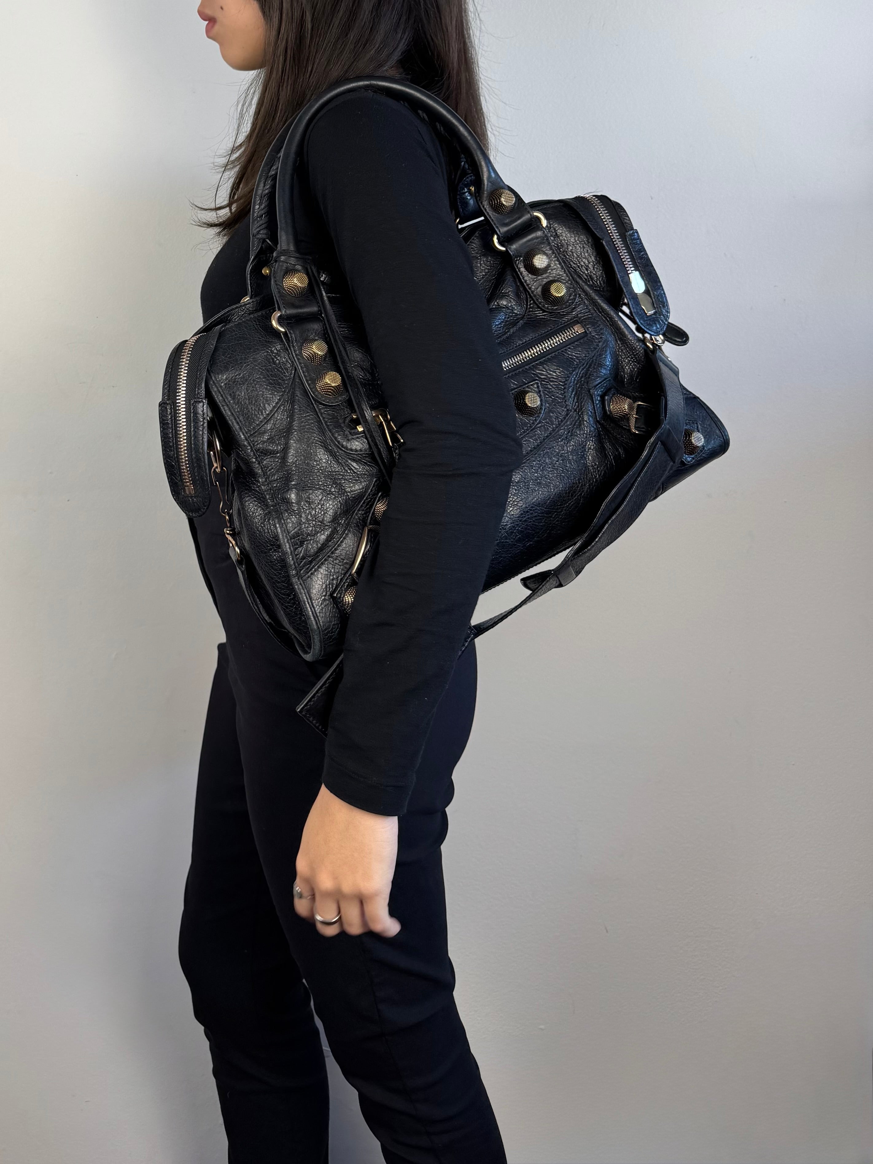 Balenciaga City Black Leather