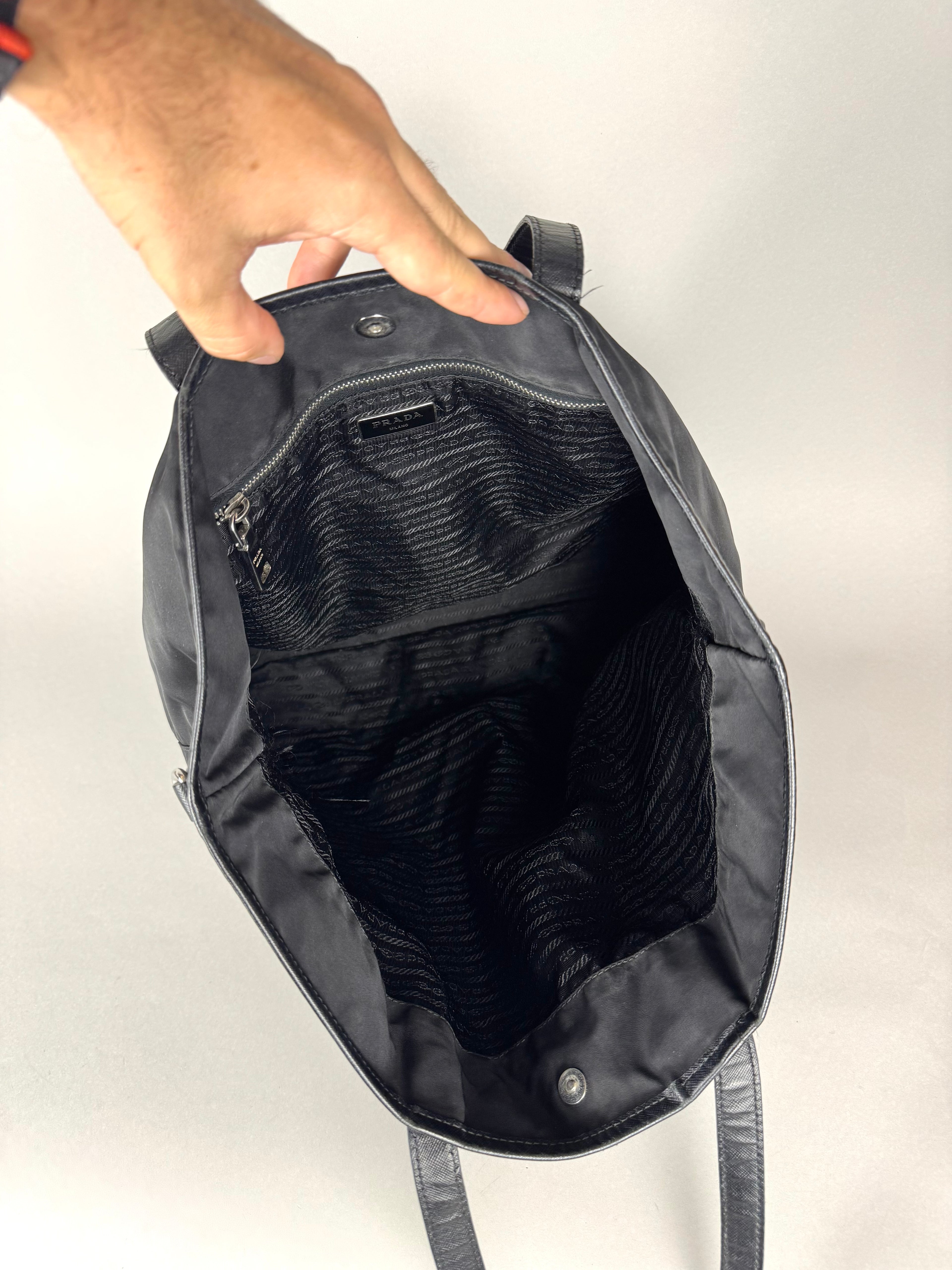 Prada Robot Nylon Black Tote
