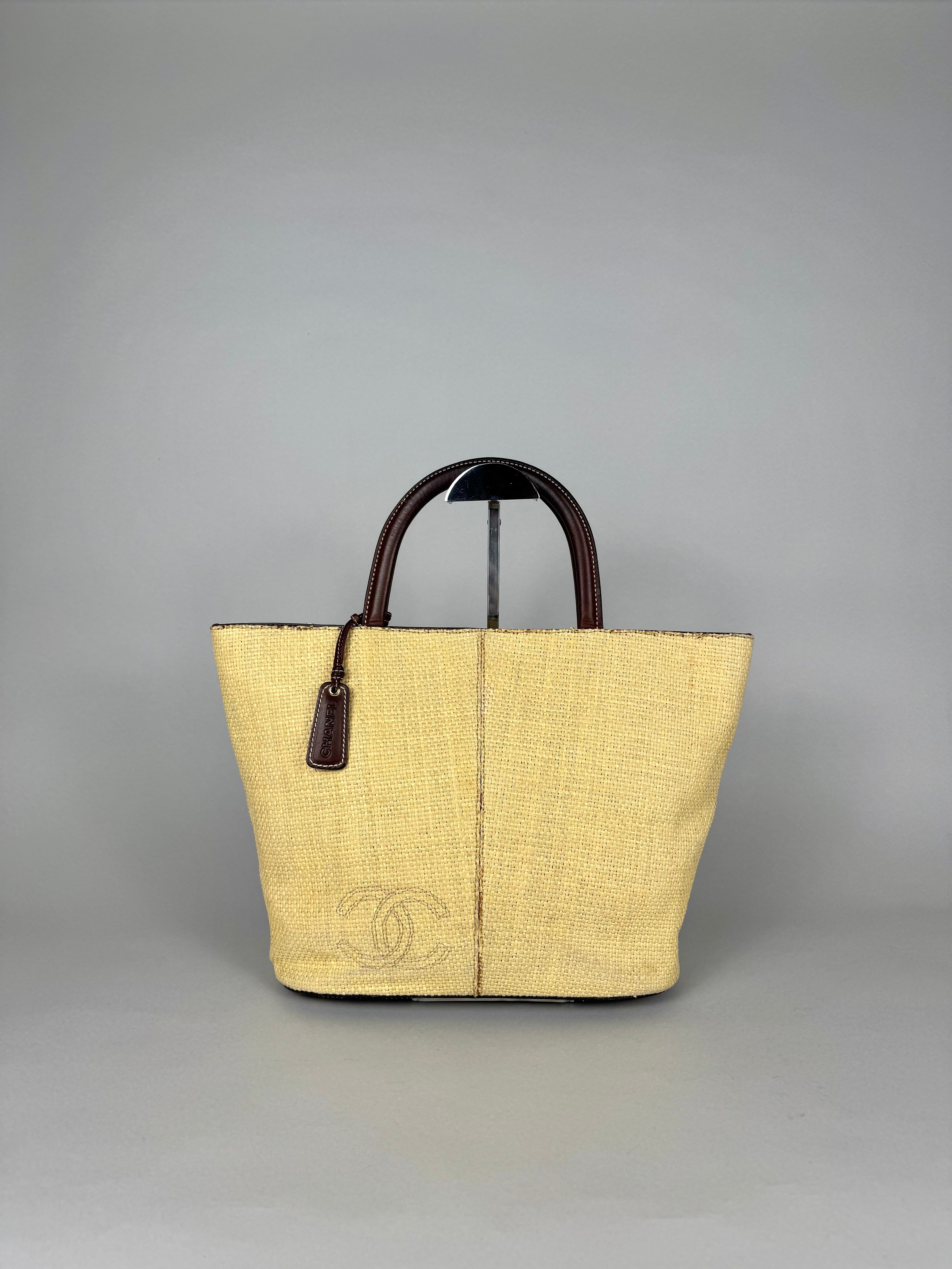 Chanel CC Raffia Handle Tote