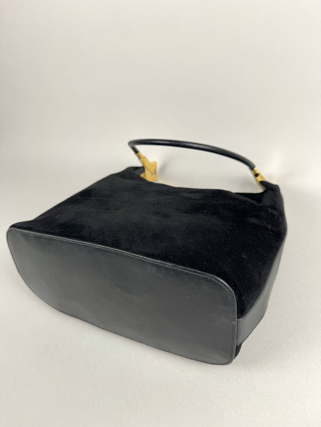 Gucci Black Suede Leather Shoulder