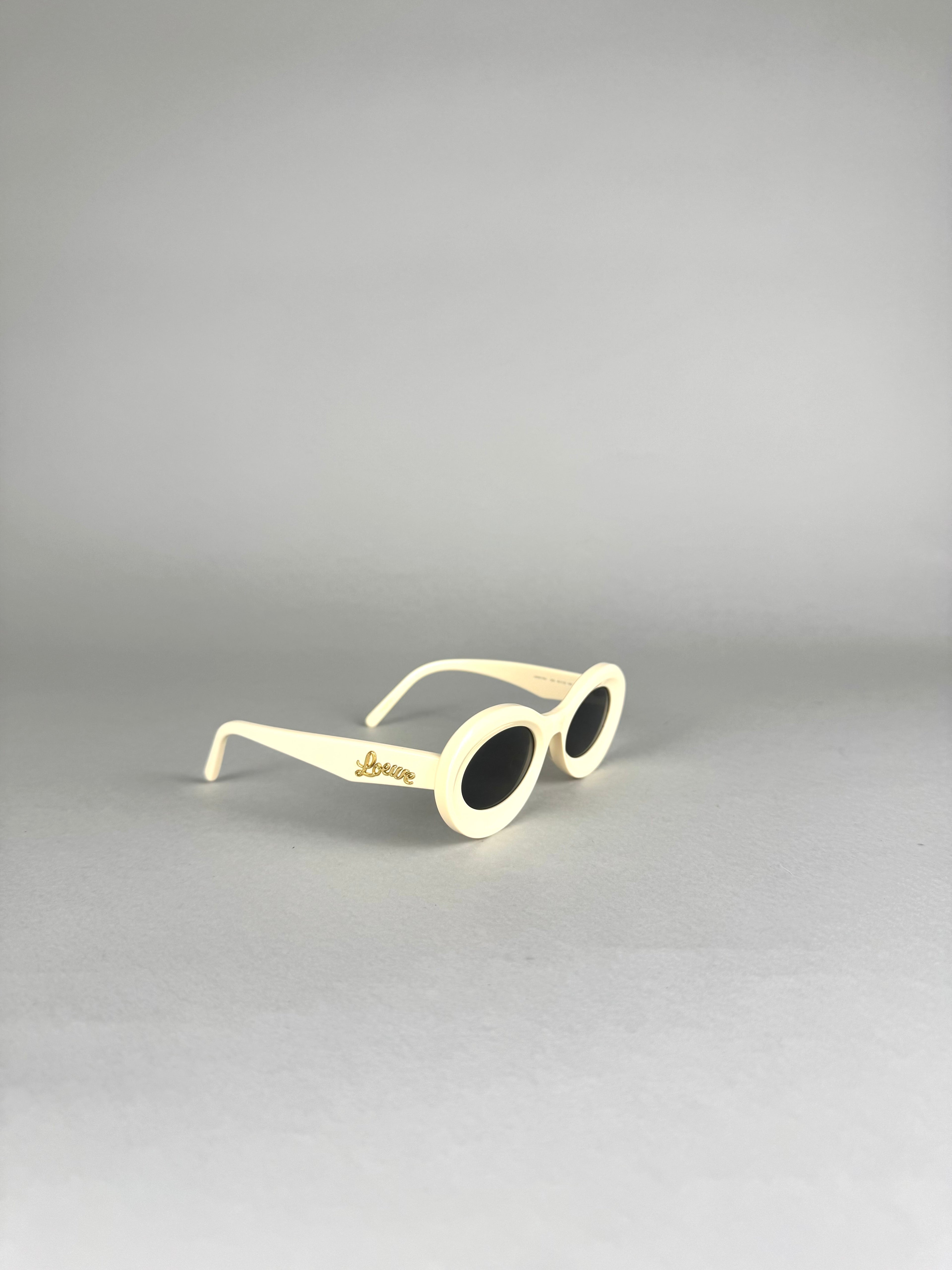 Loewe Loop Oversized Round Frame White Sunglasses
