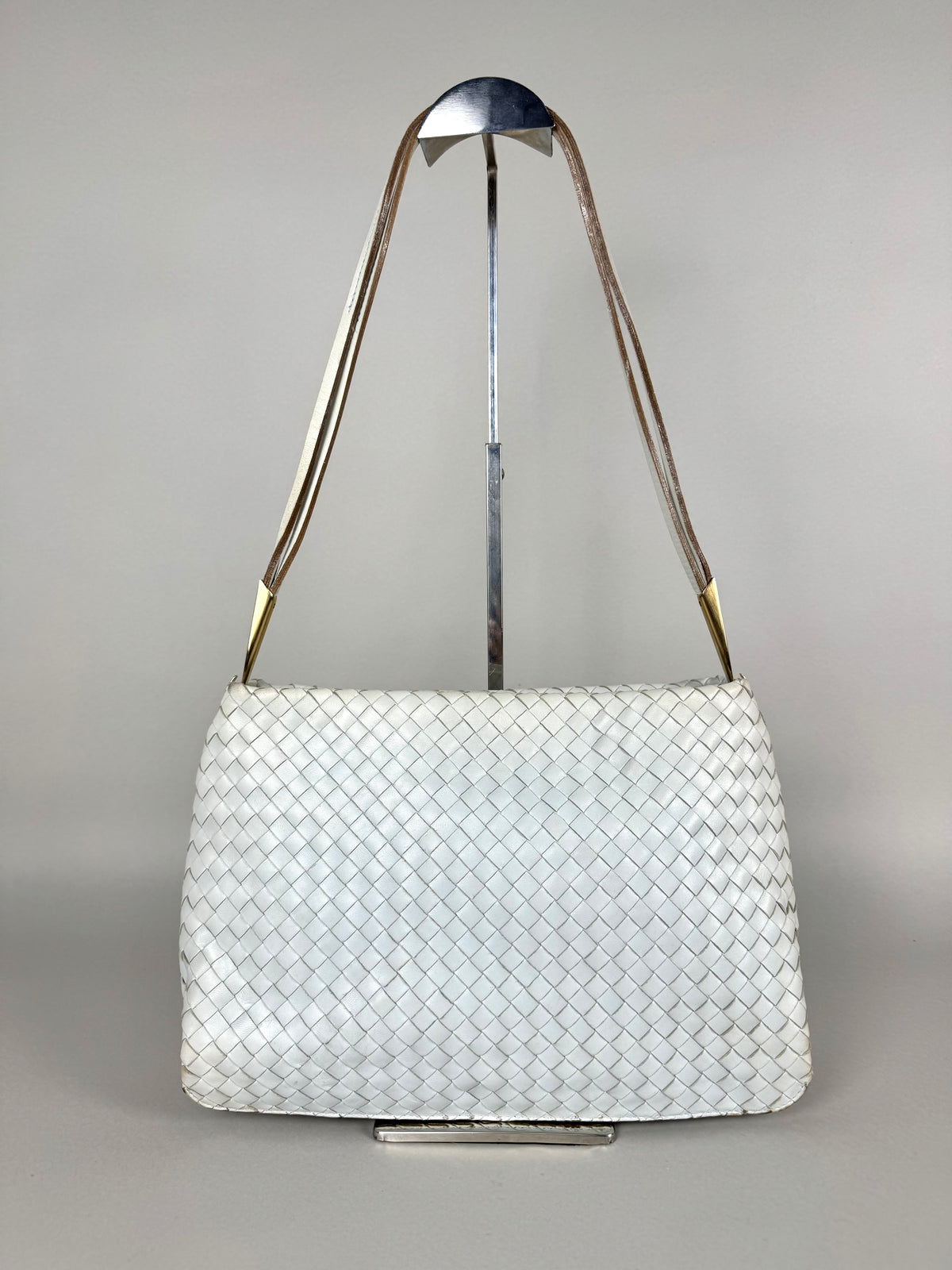 Bottega Veneta Intrecciato Leather Light Blue Shoulder