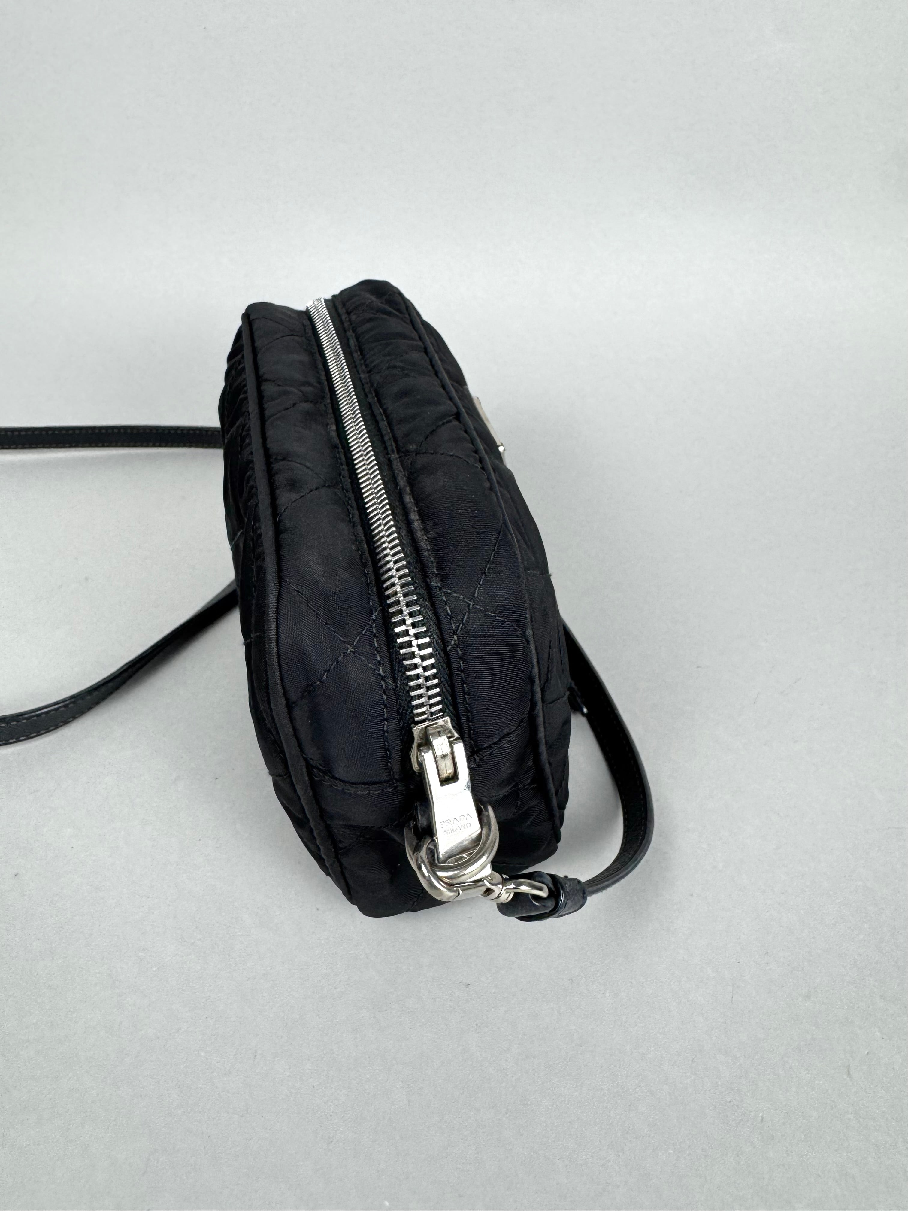 Prada Tessuto Black Nylon Impuntu Quilted Crossbody