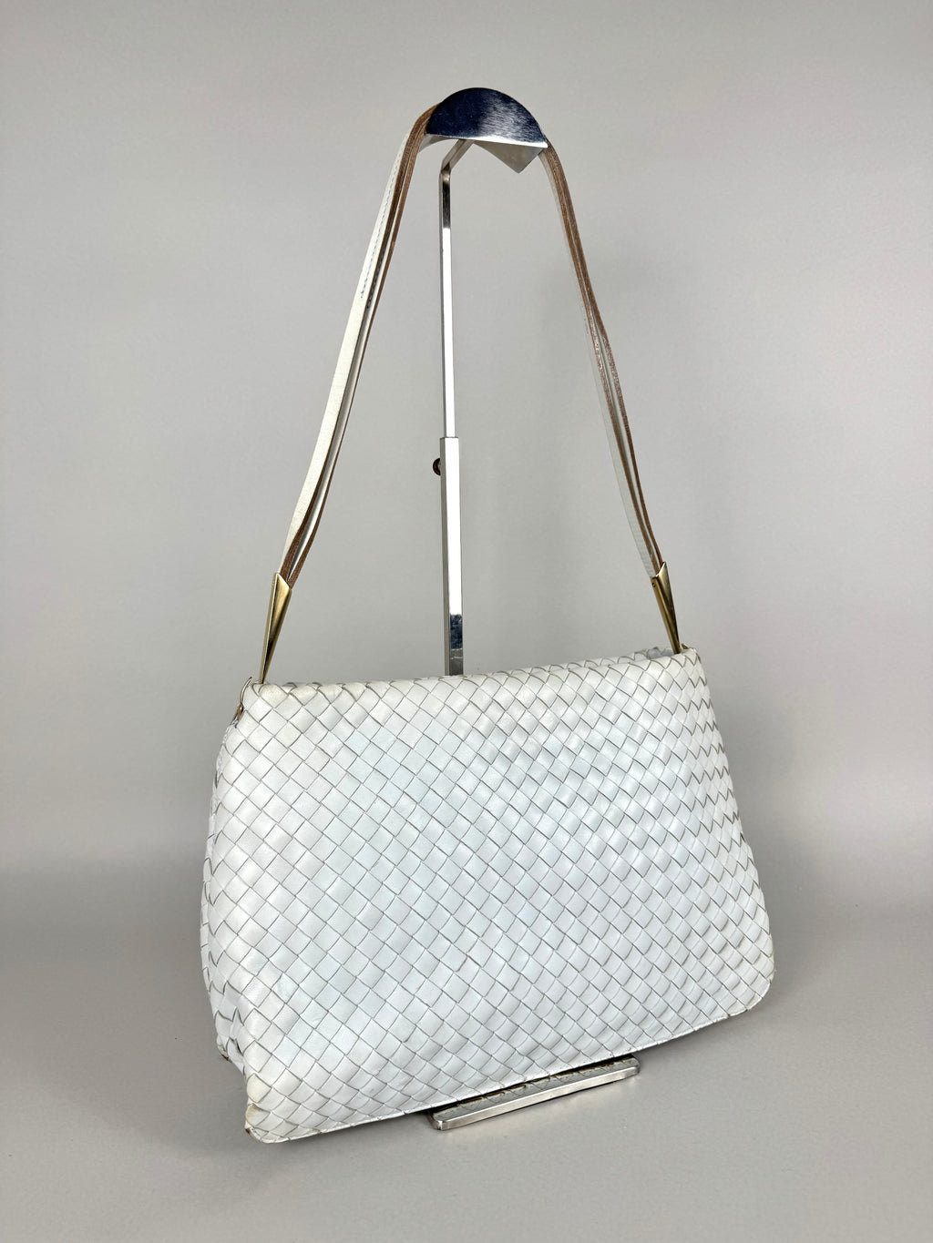 Bottega Veneta Intrecciato Leather Light Blue Shoulder