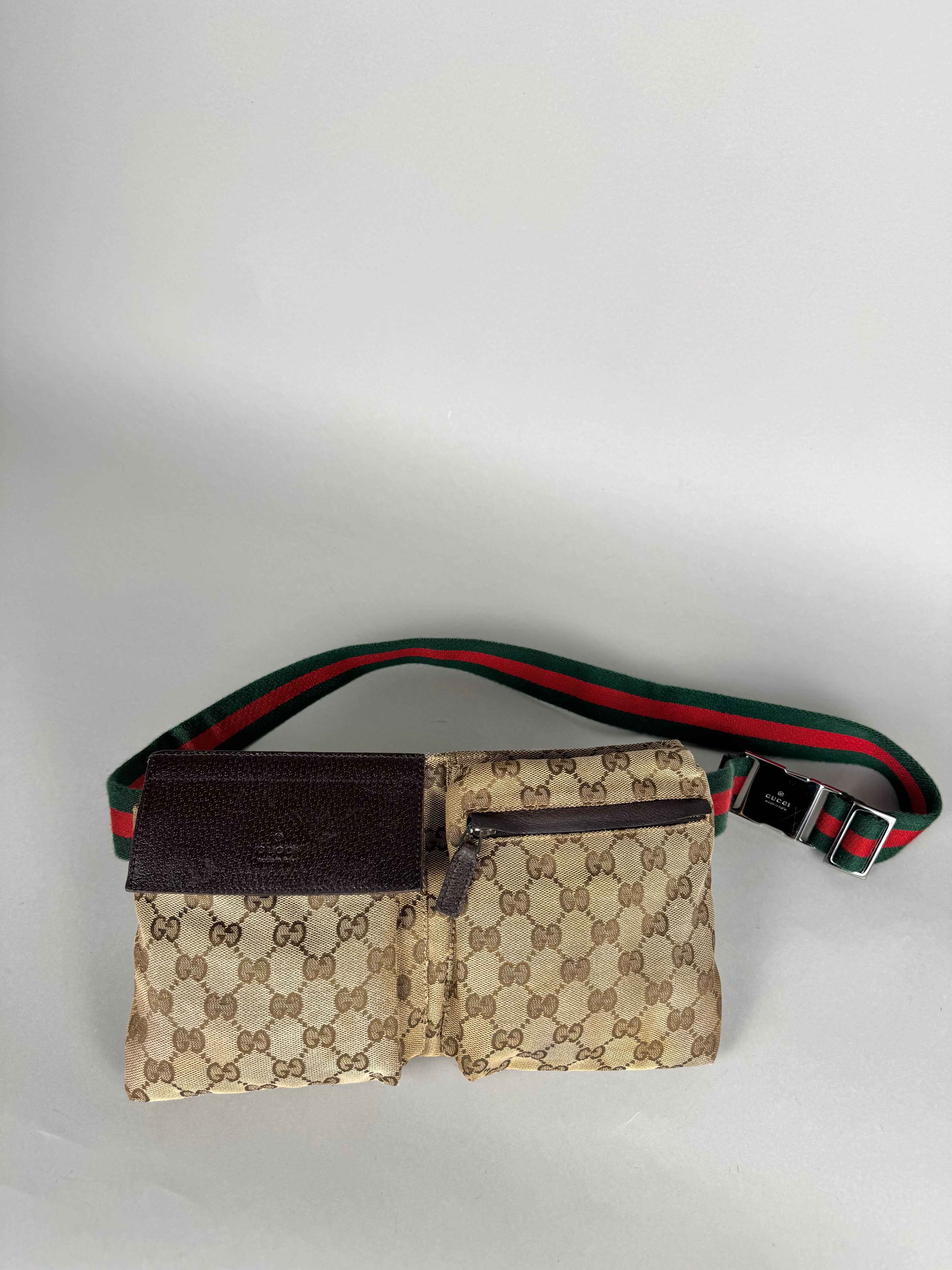 Gucci Monogram Double Pocket Belt