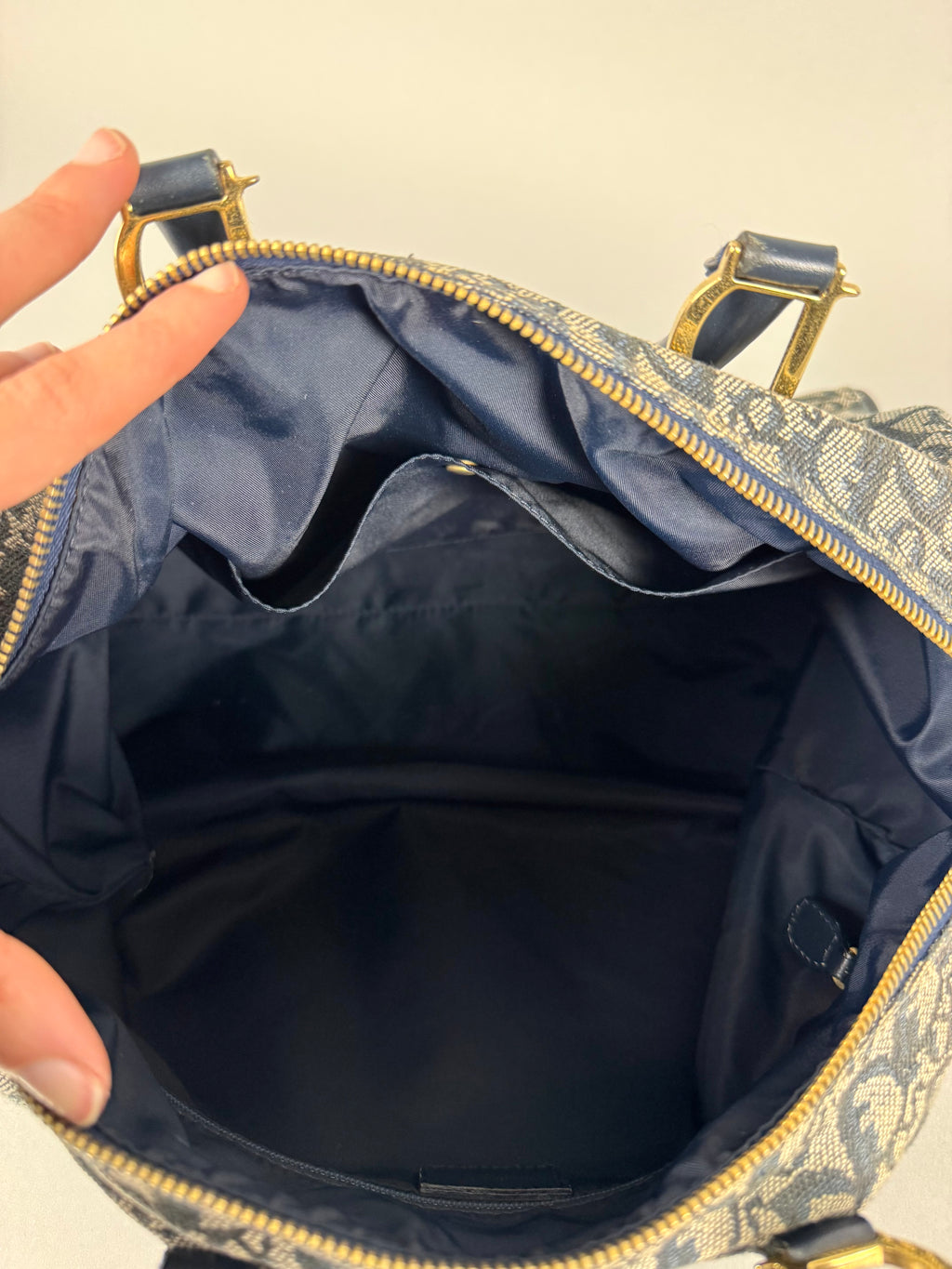 Christian Dior Monogram Trotter Boston Navy
