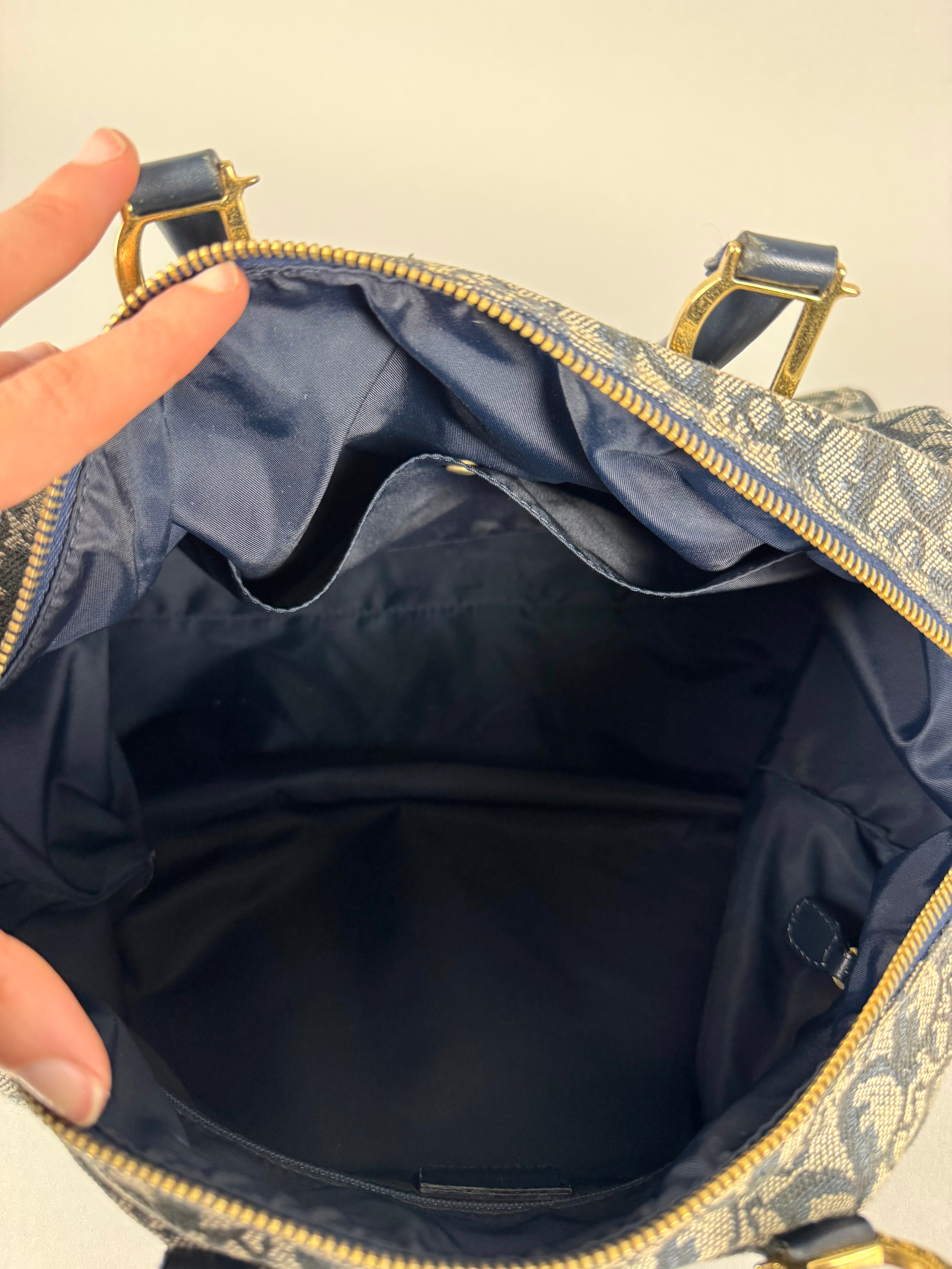 Christian Dior Monogram Trotter Boston Navy