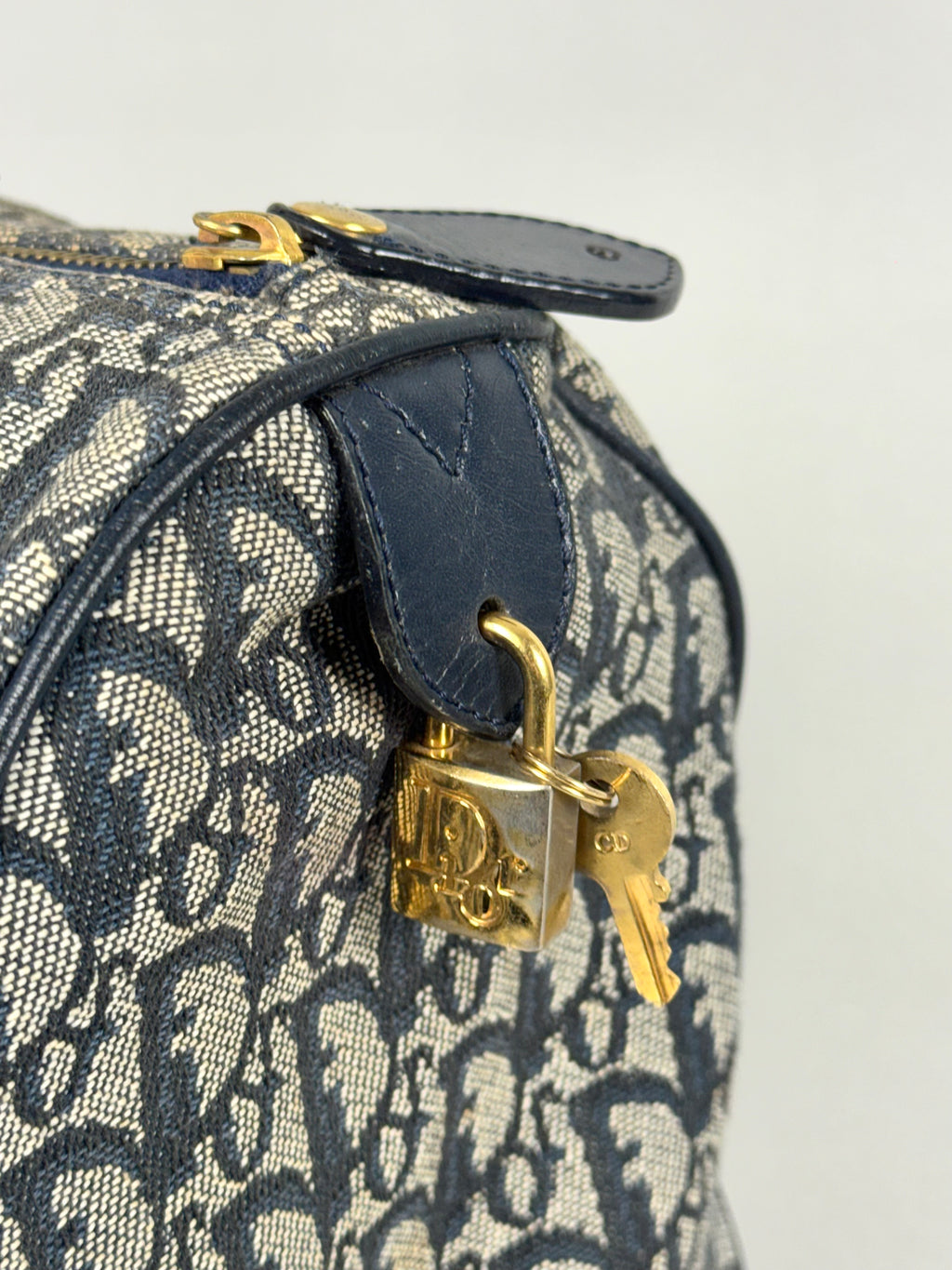 Christian Dior Monogram Trotter Boston Navy