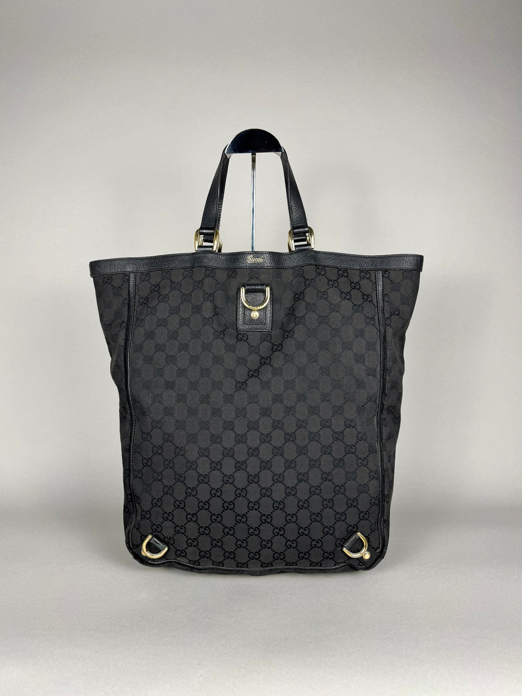 Gucci Black Monogram Abbey Tote Bag