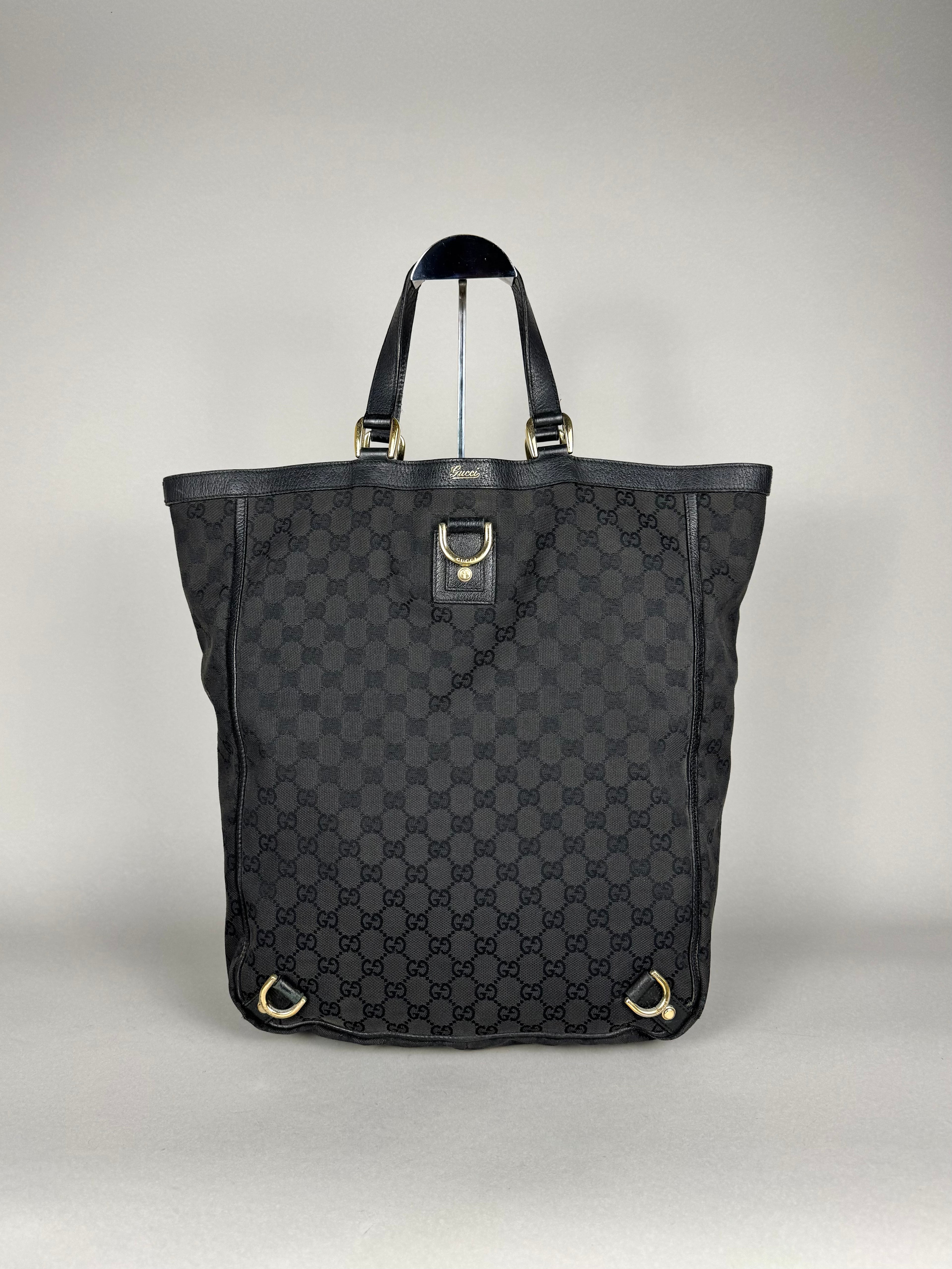 Gucci Black Monogram Abbey Tote Bag