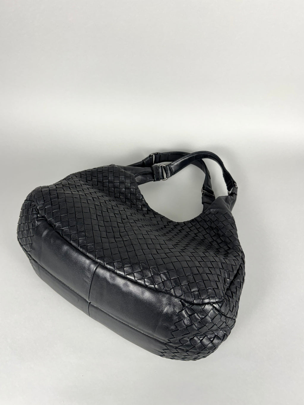 Bottega Veneta Campana Intrecciato Hobo Black