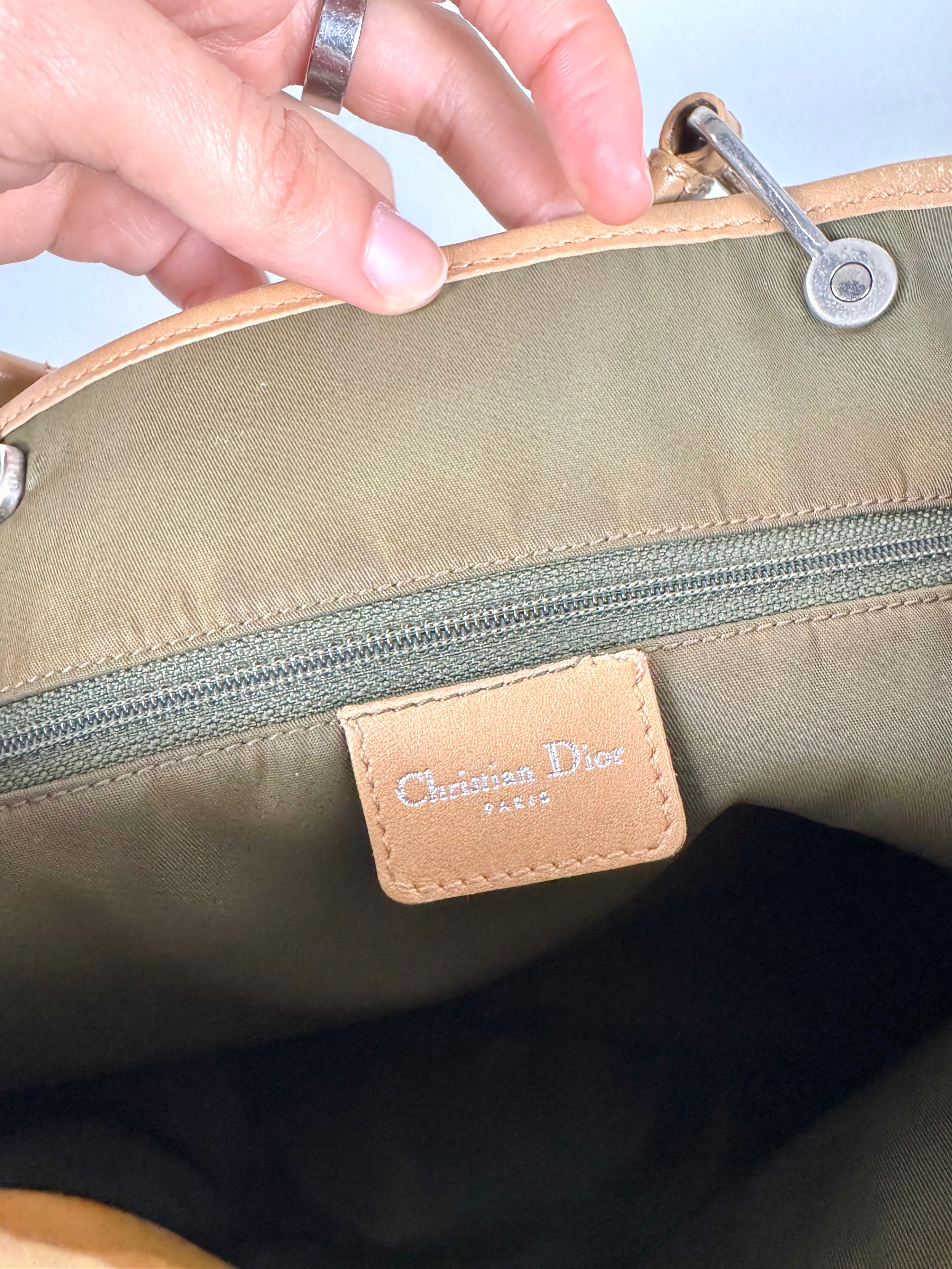 Christian Dior Monogram Denim Green Tote