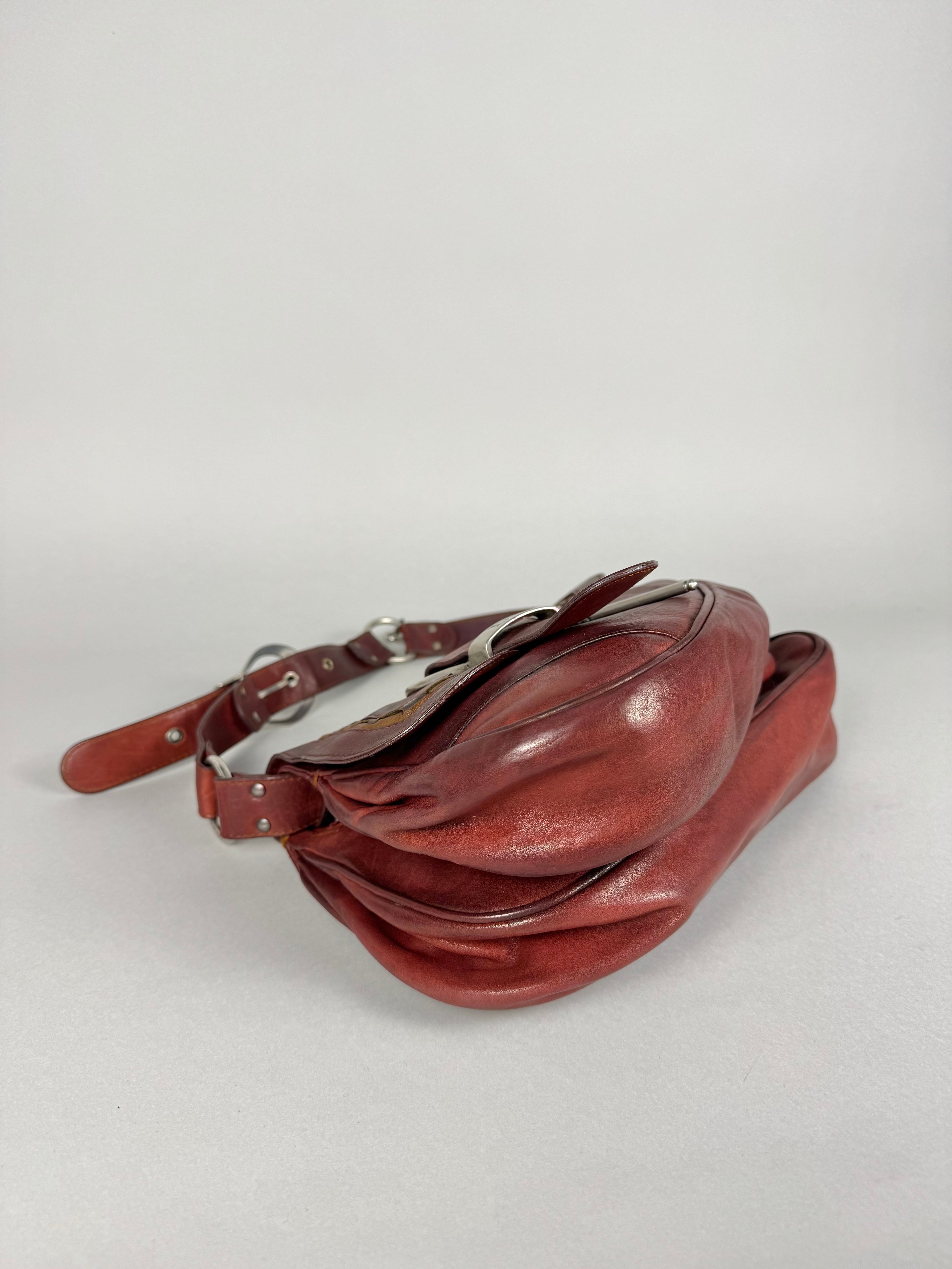 Christian Dior Gaucho Double Red Leather