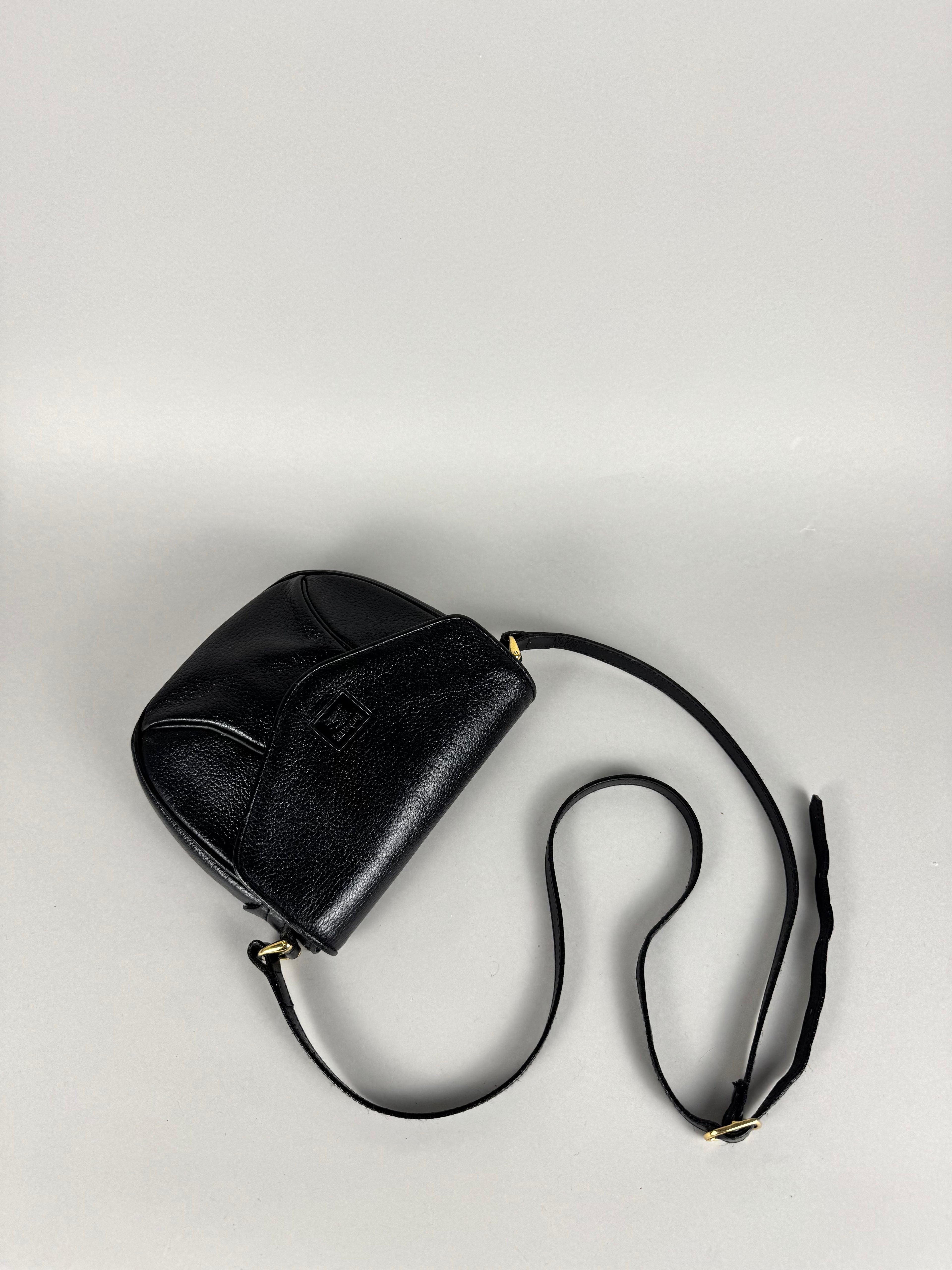 Burberrys Calfskin Black Leather Crossbody