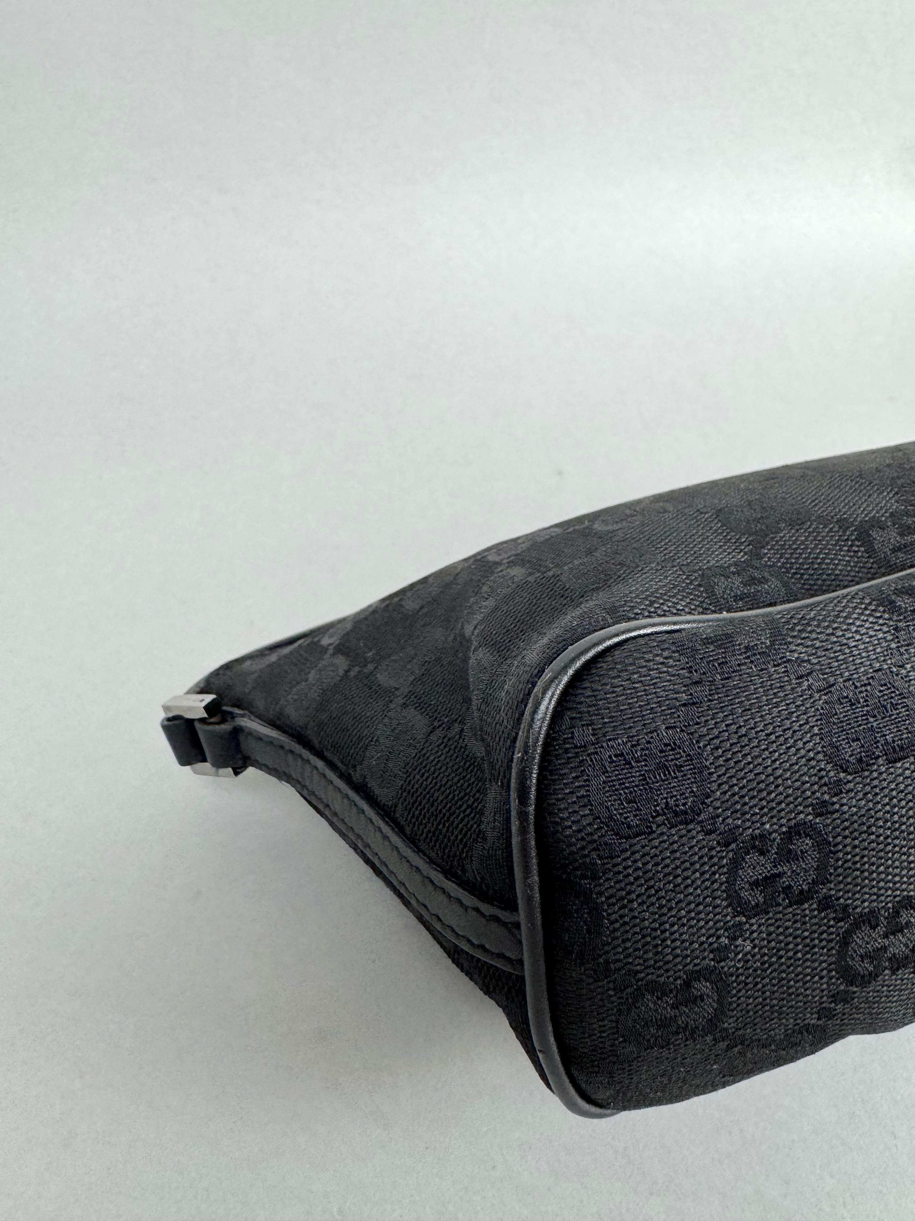 Gucci Boat Monogram Black Pochette