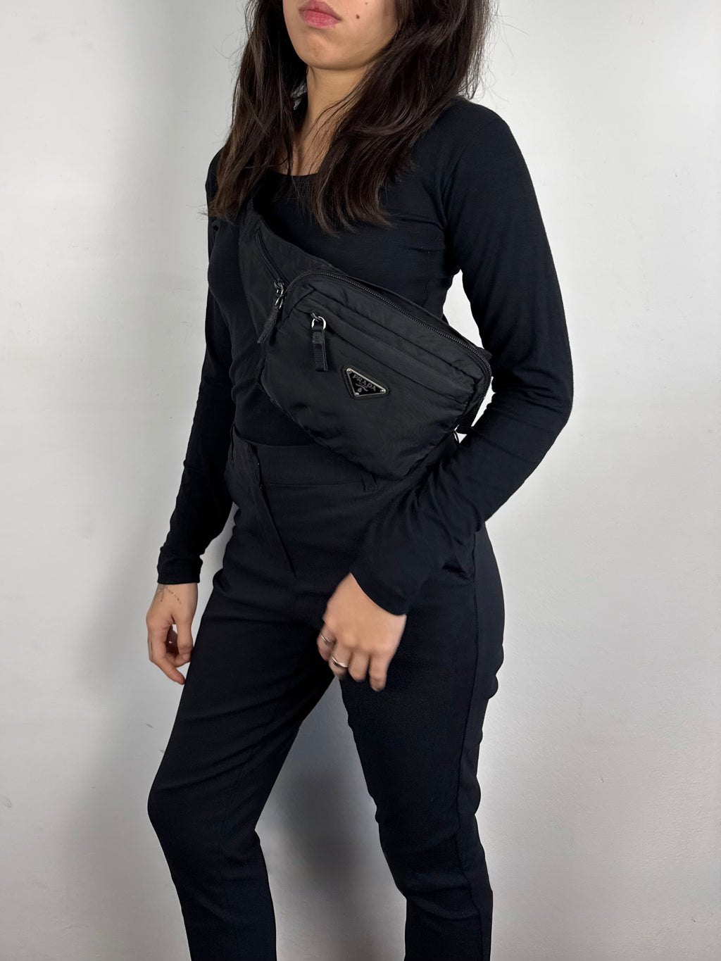 Prada Montagna Nylon Black Belt Pochete