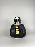 Miu Miu Coffer Matelasse Lambskin Leather Black