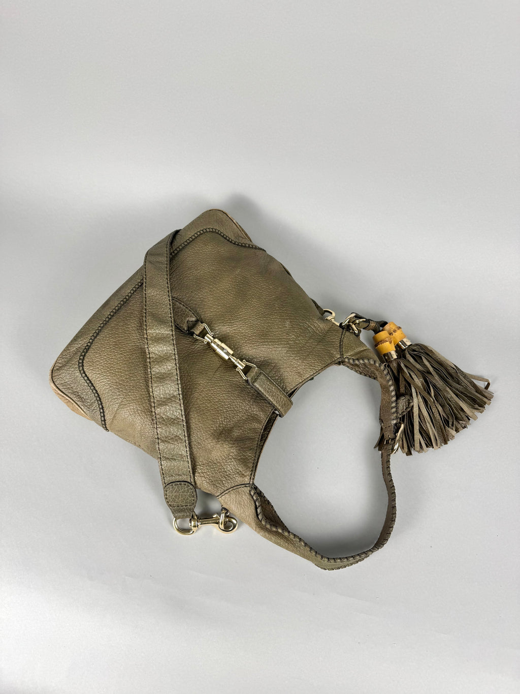 Gucci New Jackie Hobo Leather Taupe