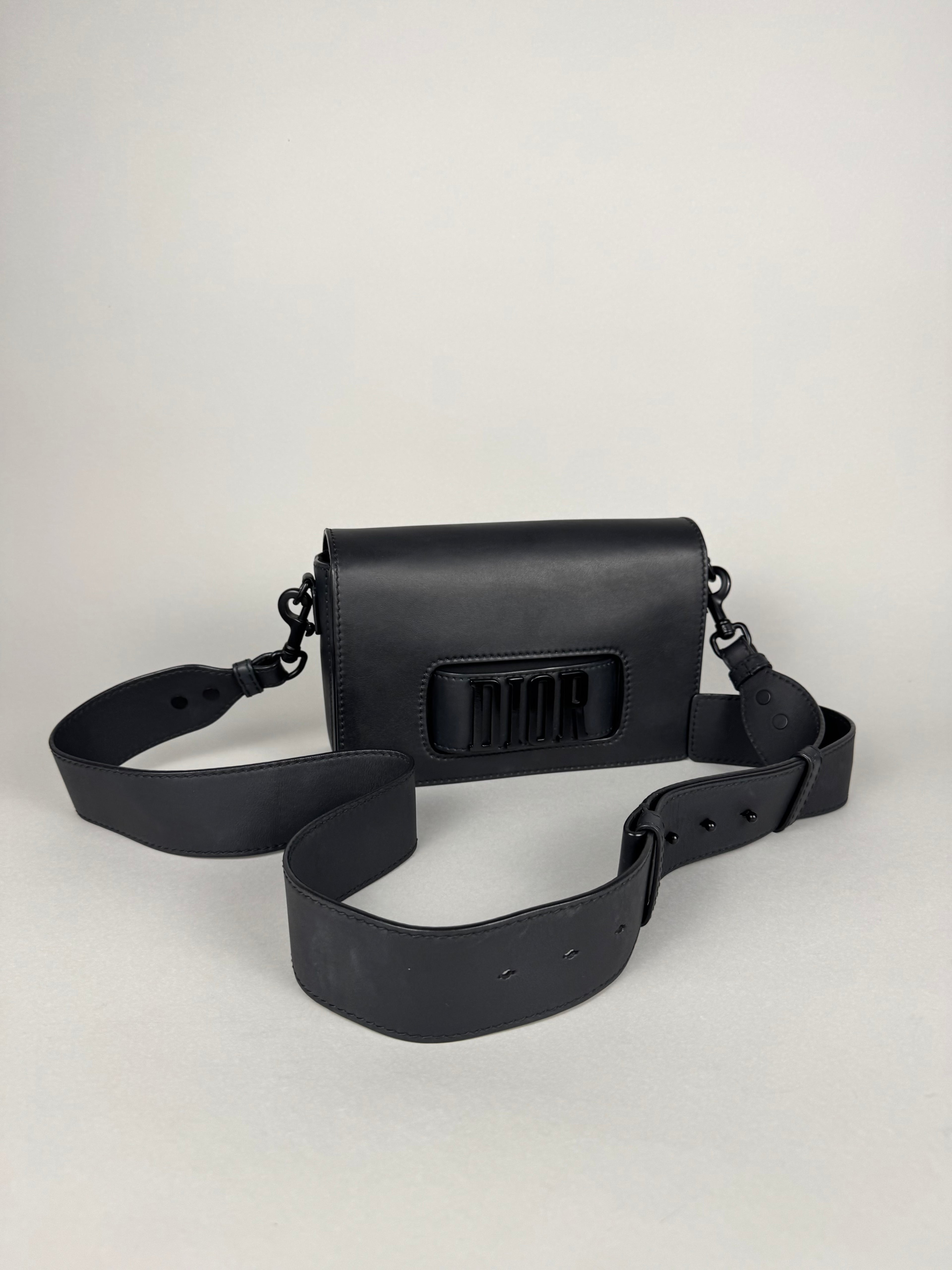 Christian Dio(r)evolution Black Ultramatte Calfskin Leather Flap Bag