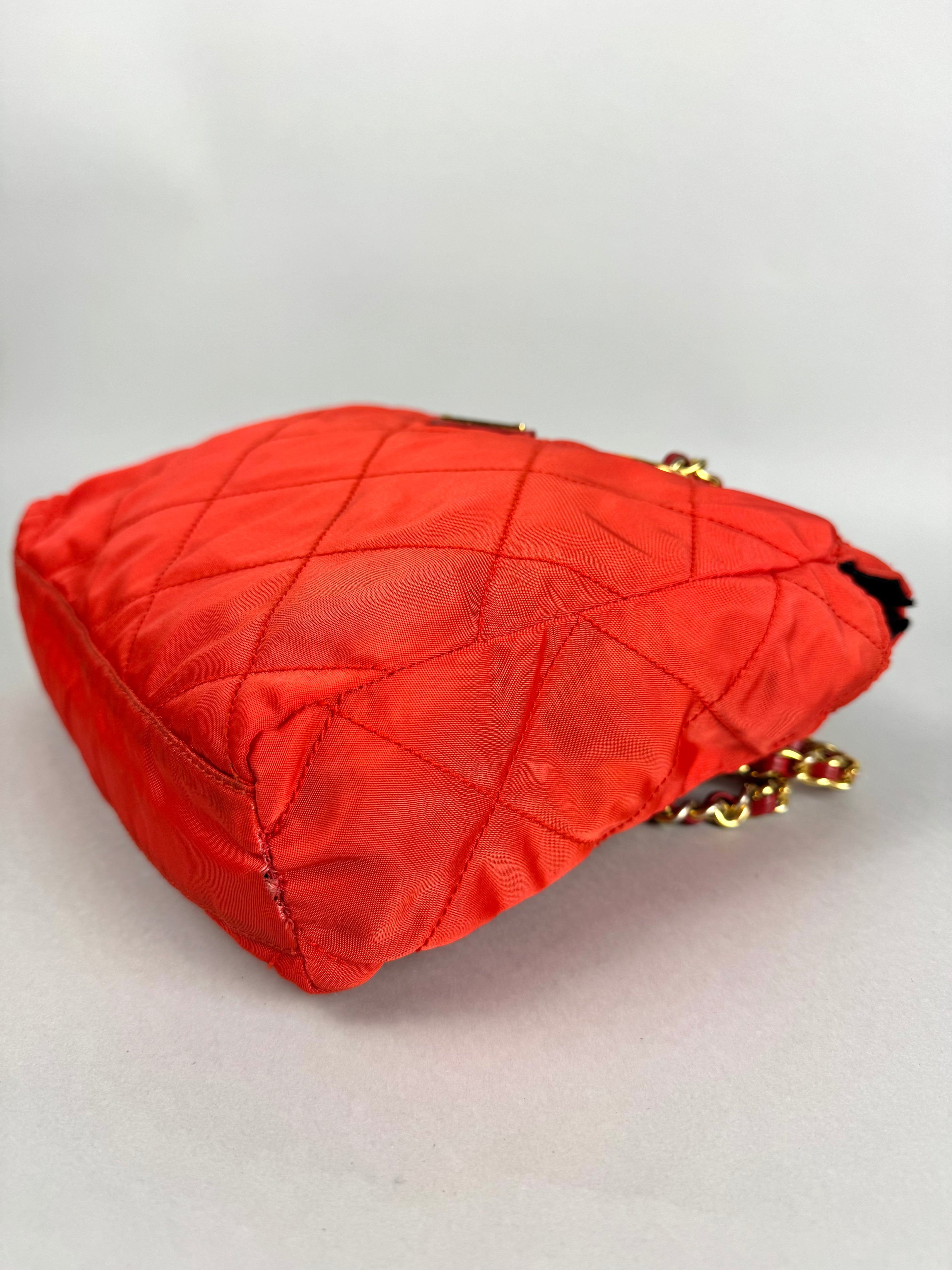 Prada Quilted Chain Nylon Red