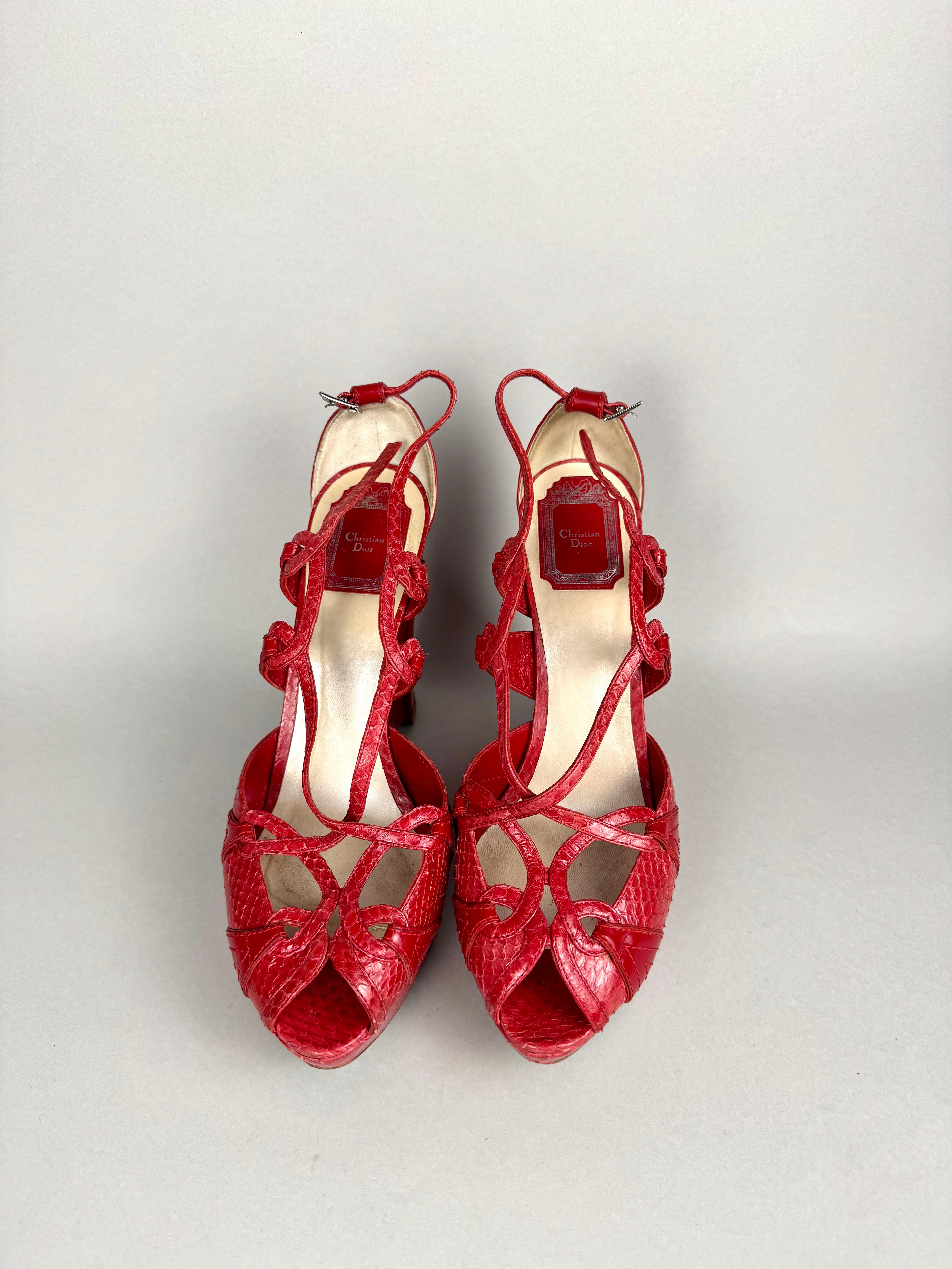 Christian Dior Red Leather Pumps