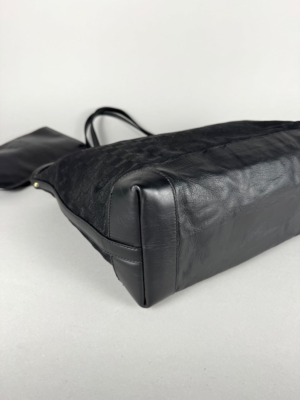 Gucci Monogram Black Tote with Pouch